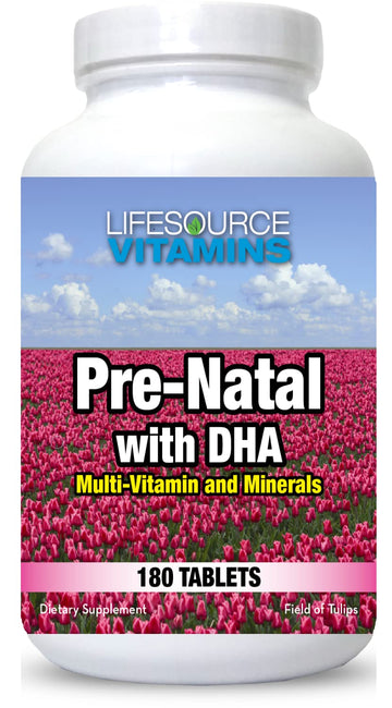LifeSourceVitamins Pre-Natal Multi-Vitamins and Minerals with DHA - Mom and Baby Health