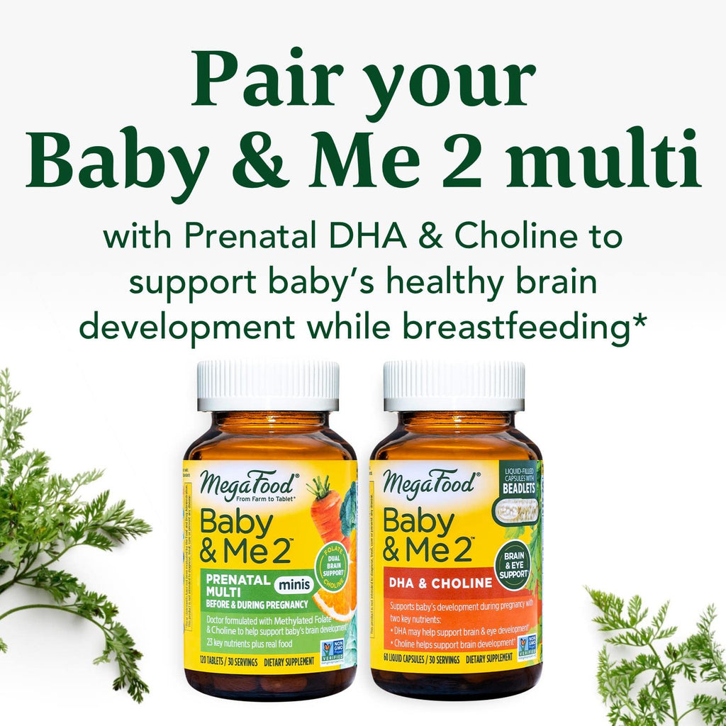MegaFood Baby & Me 2 Prenatal Vitamin & Minerals - Vitamins for Women - with Folate MegaFood