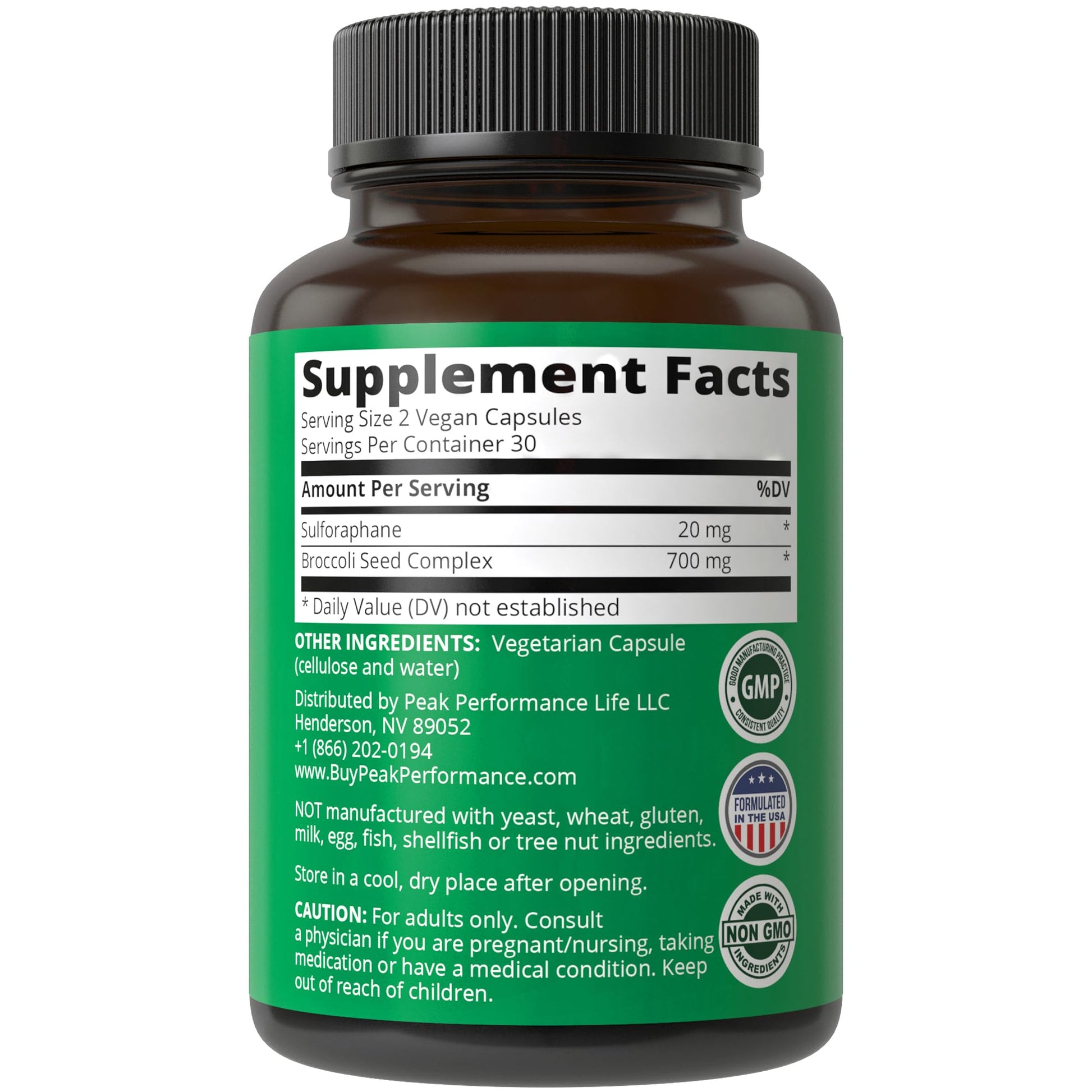 Sulforaphane Supplement 20mg + Broccoli Seed Extract Vegan Capsules. Activated - AB Mystery