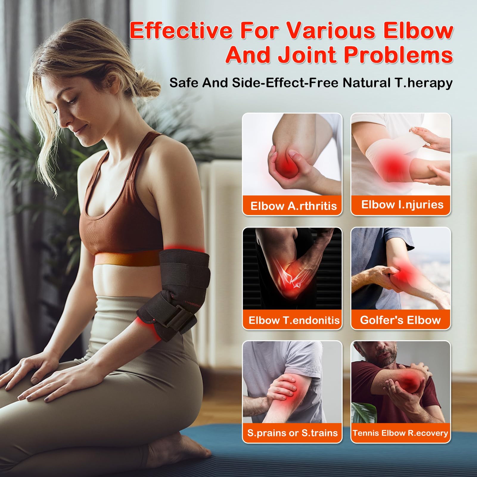 JOBYNA Red and I.nfrared L.ight T.herapy for Elbow Wrap, 850nm Near I.nfrared L.ight & 660nm - AB Mystery