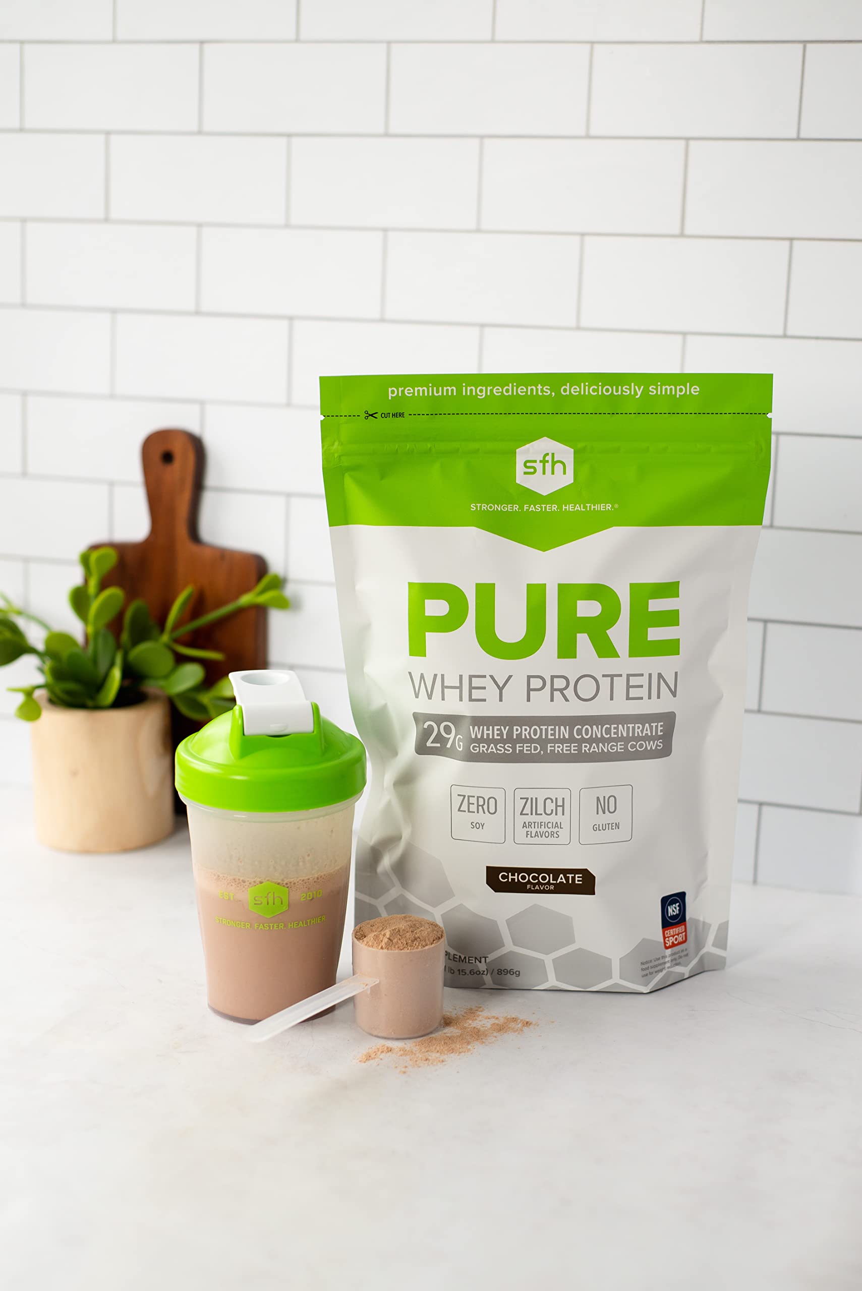 SFH Pure Whey Protein Powder (Chocolate) Best Tasting 100% Grass Fed Whey - AB Mystery
