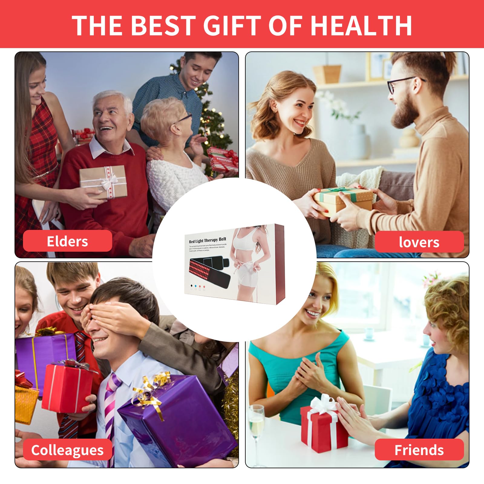 Red Light Infrared Therapy Belt: Pain Relief Device LED Red Light Therapy Lamp Near Body Large Pad Wrap - AB Mystery