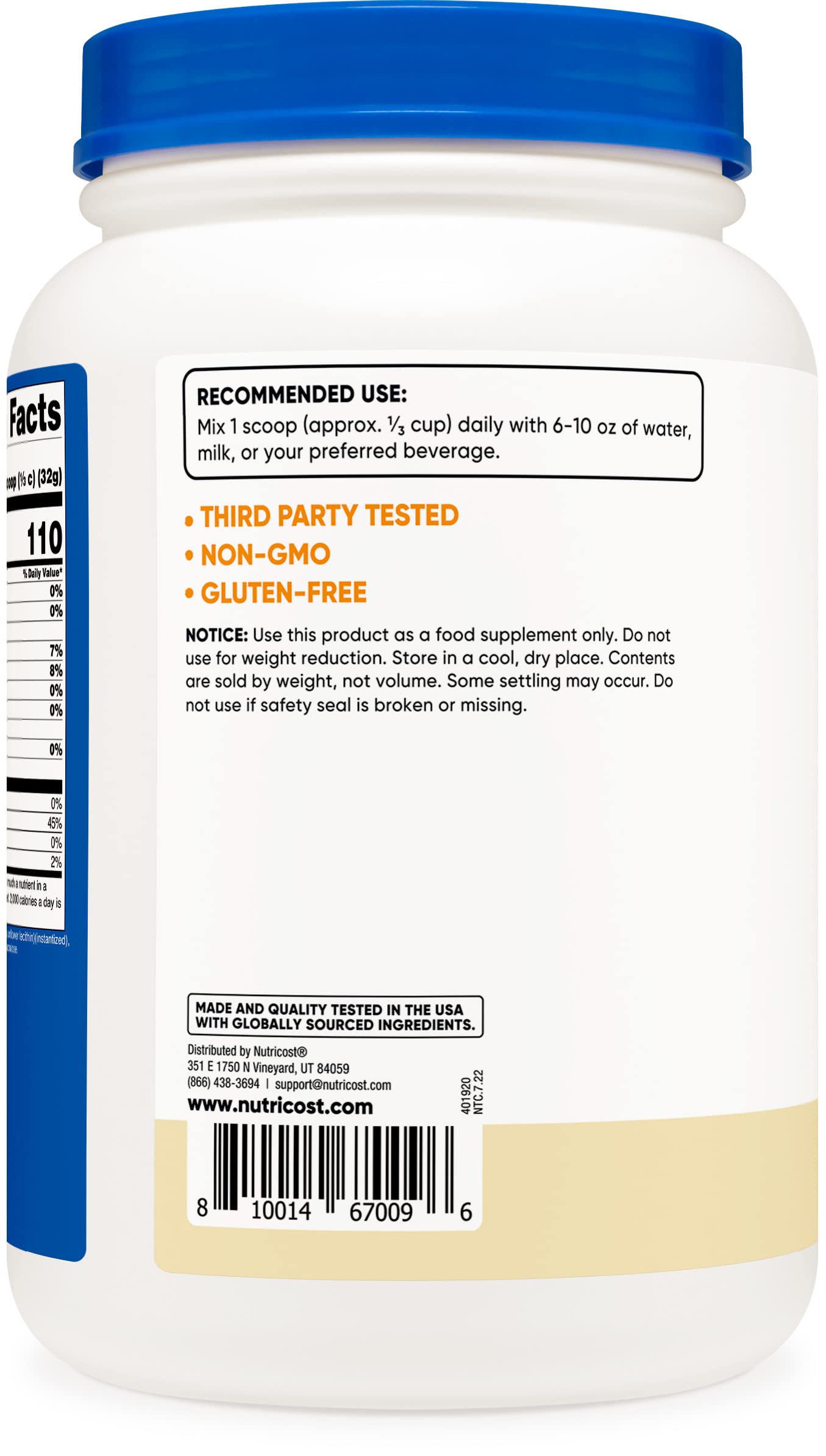 Nutricost Casein Protein Powder 2lb Vanilla - Micellar Casein, Gluten Free, Non-GMO - AB Mystery