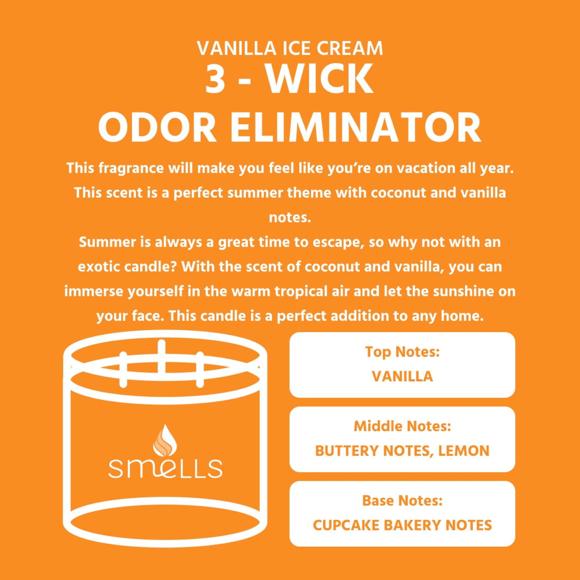 Smells - Odor Eliminator - Premium Soy Wax Jar Scented Candle 12oz. and 16oz. - 100% Cotton Single Wick - AB Mystery