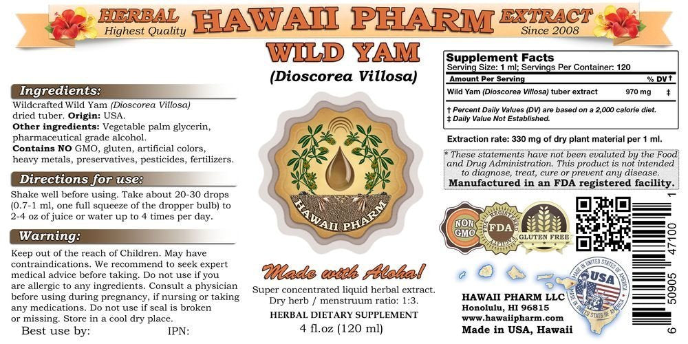Wild Yam Liquid Extract, Wild Yam (Dioscorea Villosa) Tincture 2x2 oz - AB Mystery