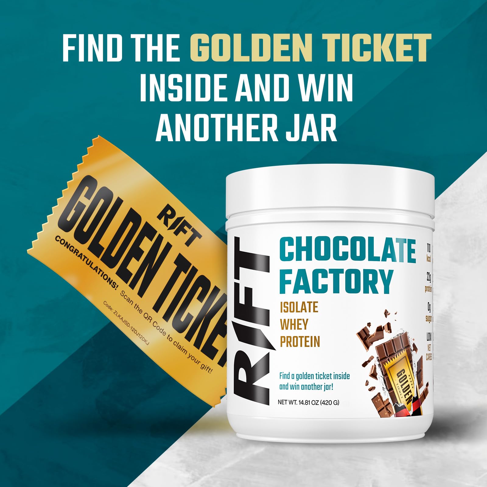 RIFT Chocolate Whey Protein Powder for Adult - Protein Isolate Powder Chocolate - AB Mystery