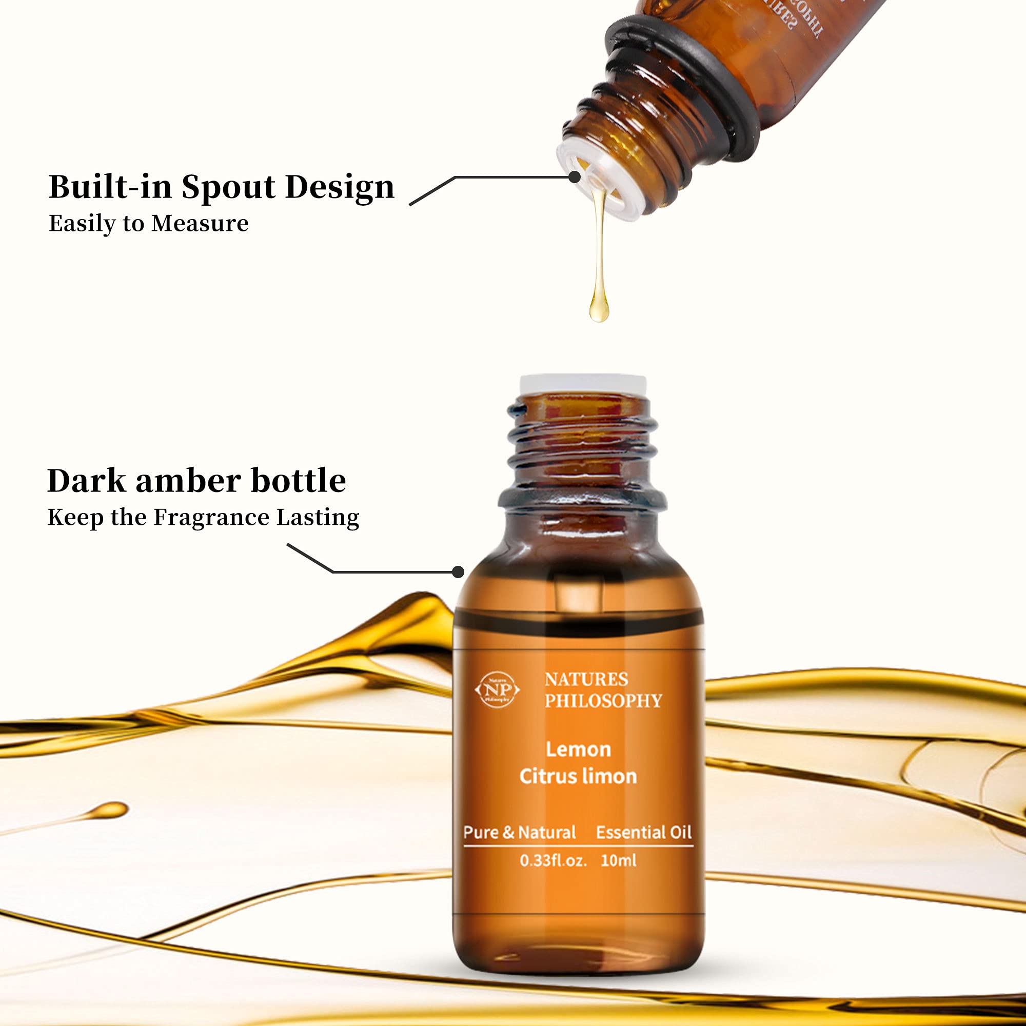 Lemon Essential Oil,100% Pure Organic Essential Oils for Aromatherapy, Diffuser, Massage, Soap Making - AB Mystery