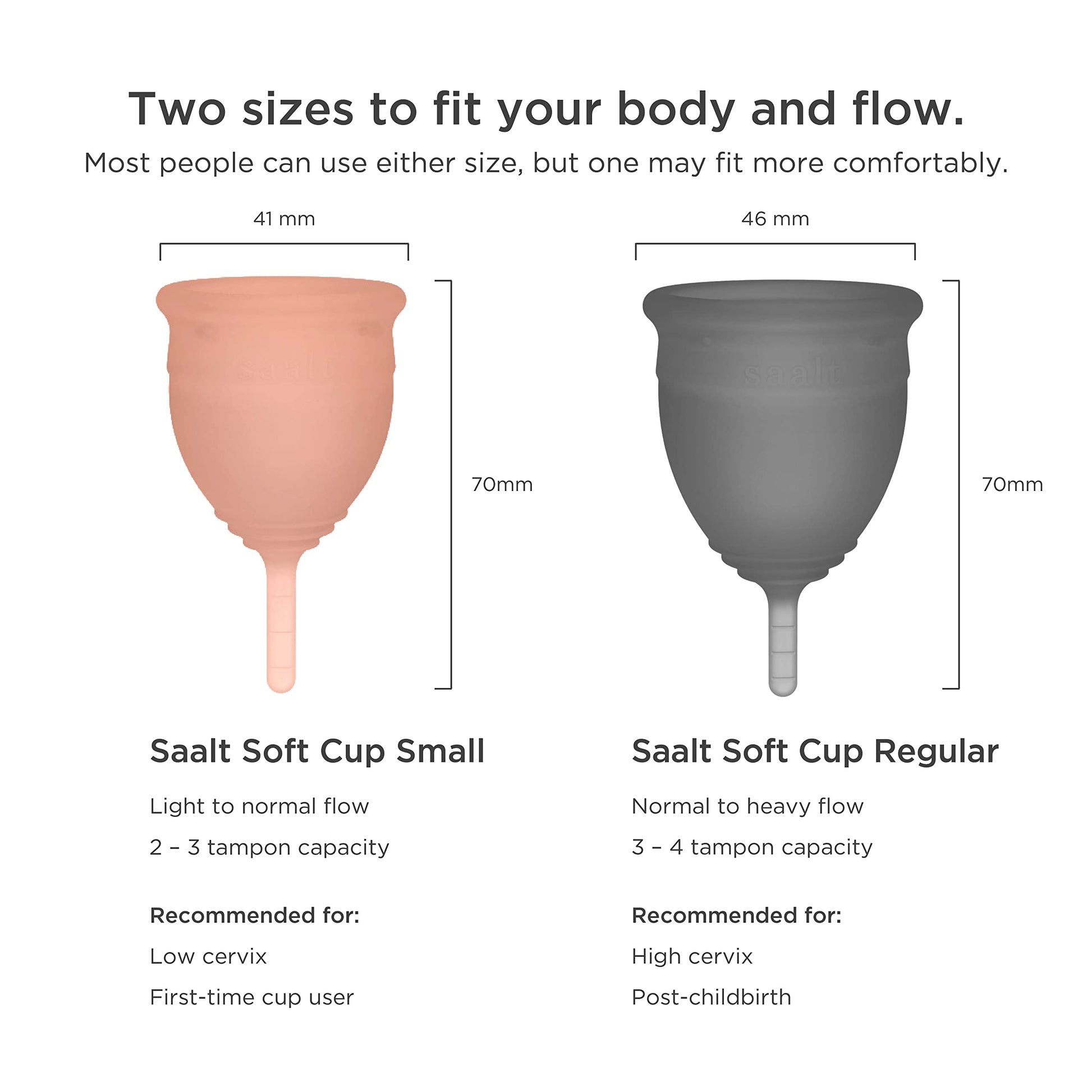 Saalt Soft Menstrual Cup - Best Sensitive Reusable Period Cup - Wear for 12 Hours - Tampon and Pad - AB Mystery