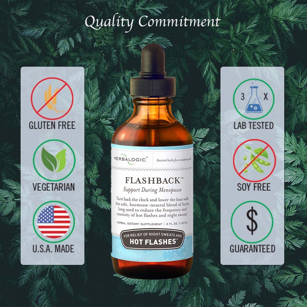 Herbalogic - Flashback Liquid Herb Drops - Natural Relief for Menopausal Hot Flashes, Night Sweats - AB Mystery