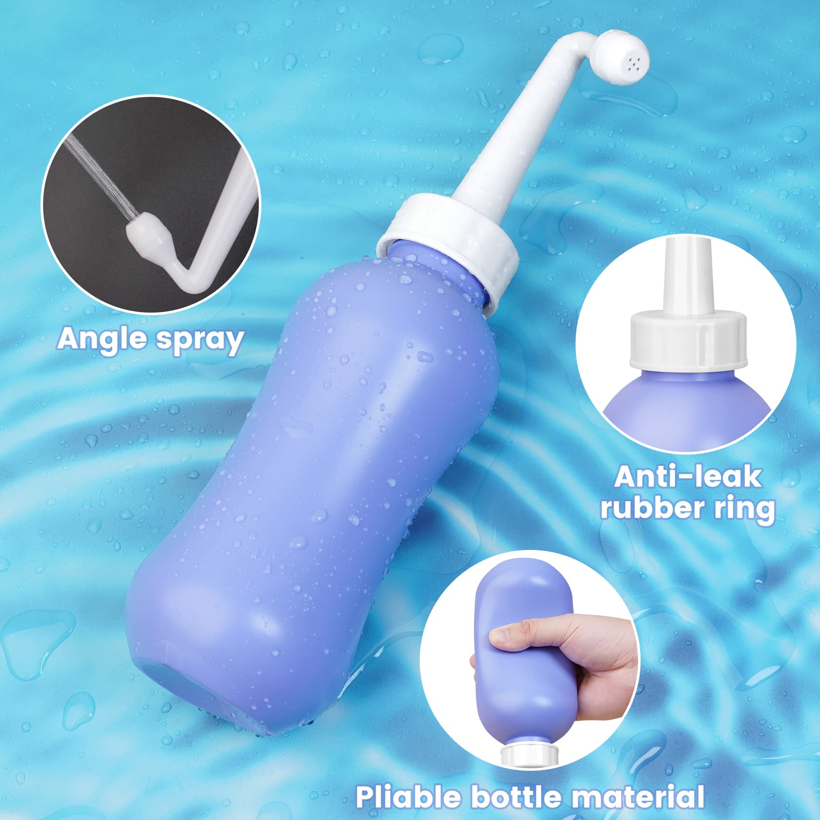 450ml Peri Bottle Postpartum for Feminine Care, 2 Pack Portable Travel Bidet for Toilet, Perineal Bottle - AB Mystery