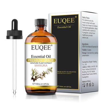 EUQEE Manuka Essential Oil 118ml Large Capacity Pure Manuka Oil with Glass Dropper for Skin