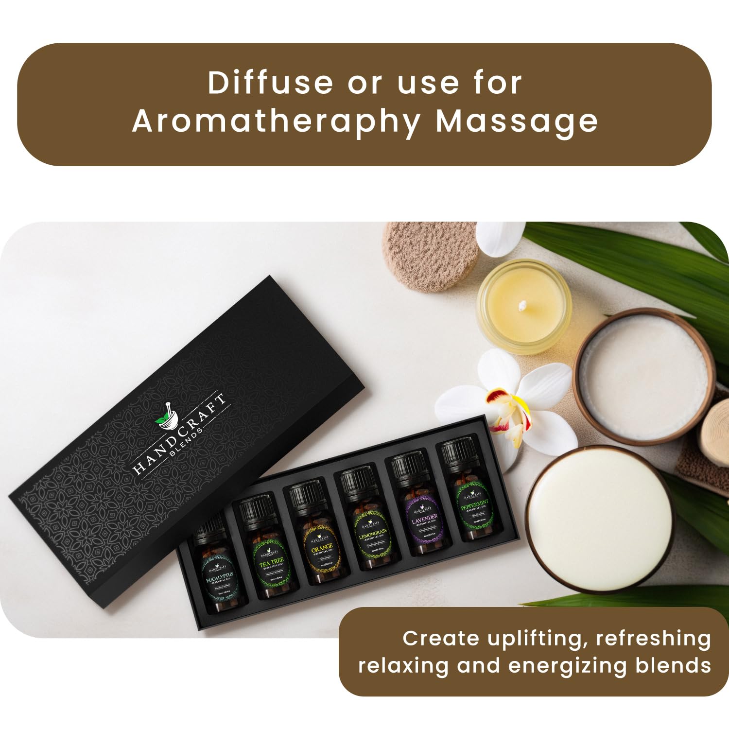 Handcraft Essential Oils Set – Top 6 Essential Oil Diffuser Oils for Home, Candle Making, Aromatherapy Oils - AB Mystery