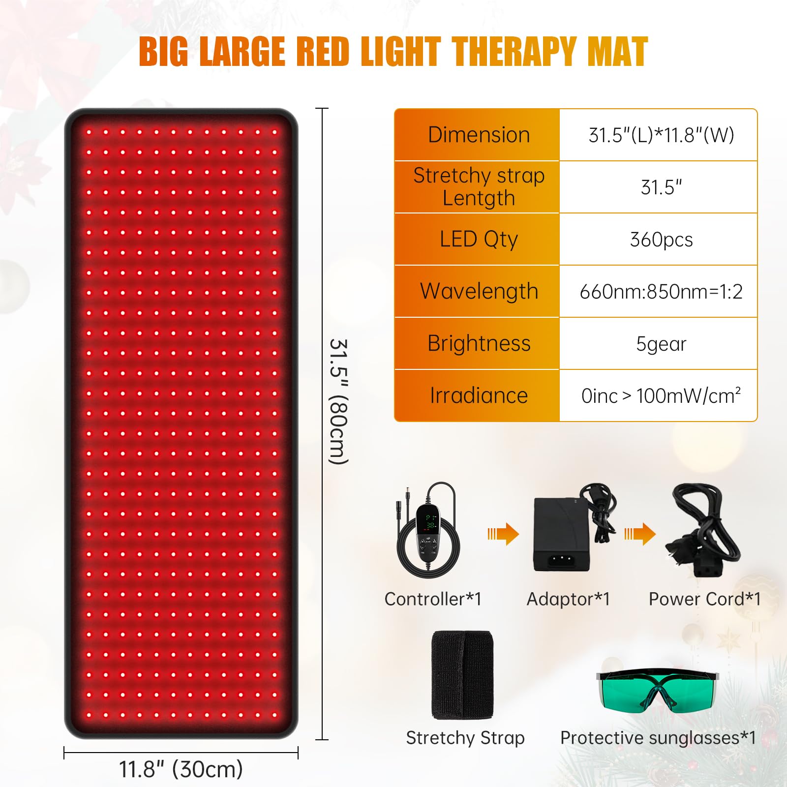 LED Red Light Therapy Pad Upgraded Large Size 660nm Red Light and 850nm Near Infrared Light - AB Mystery