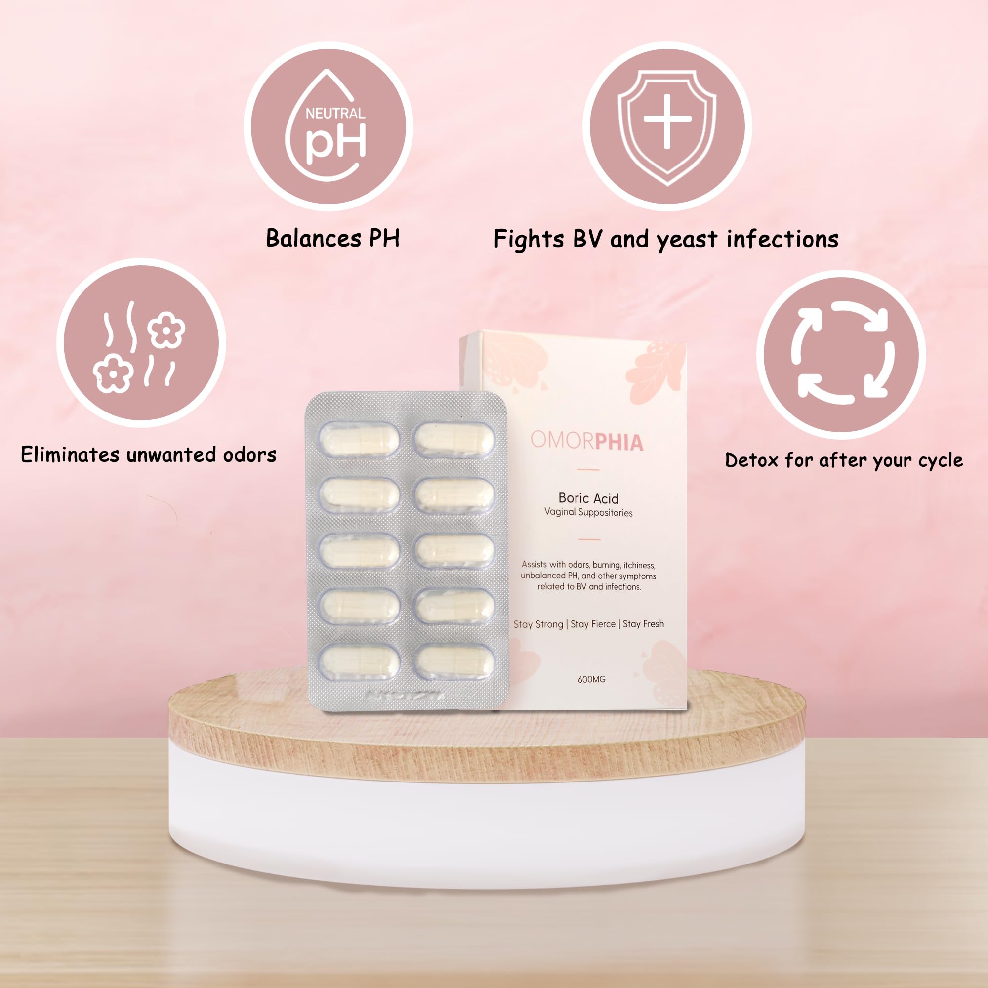 Omorphia Boric Suppositories - Powerful and Effective Approach - Promotes a Healthy Enviroment - AB Mystery