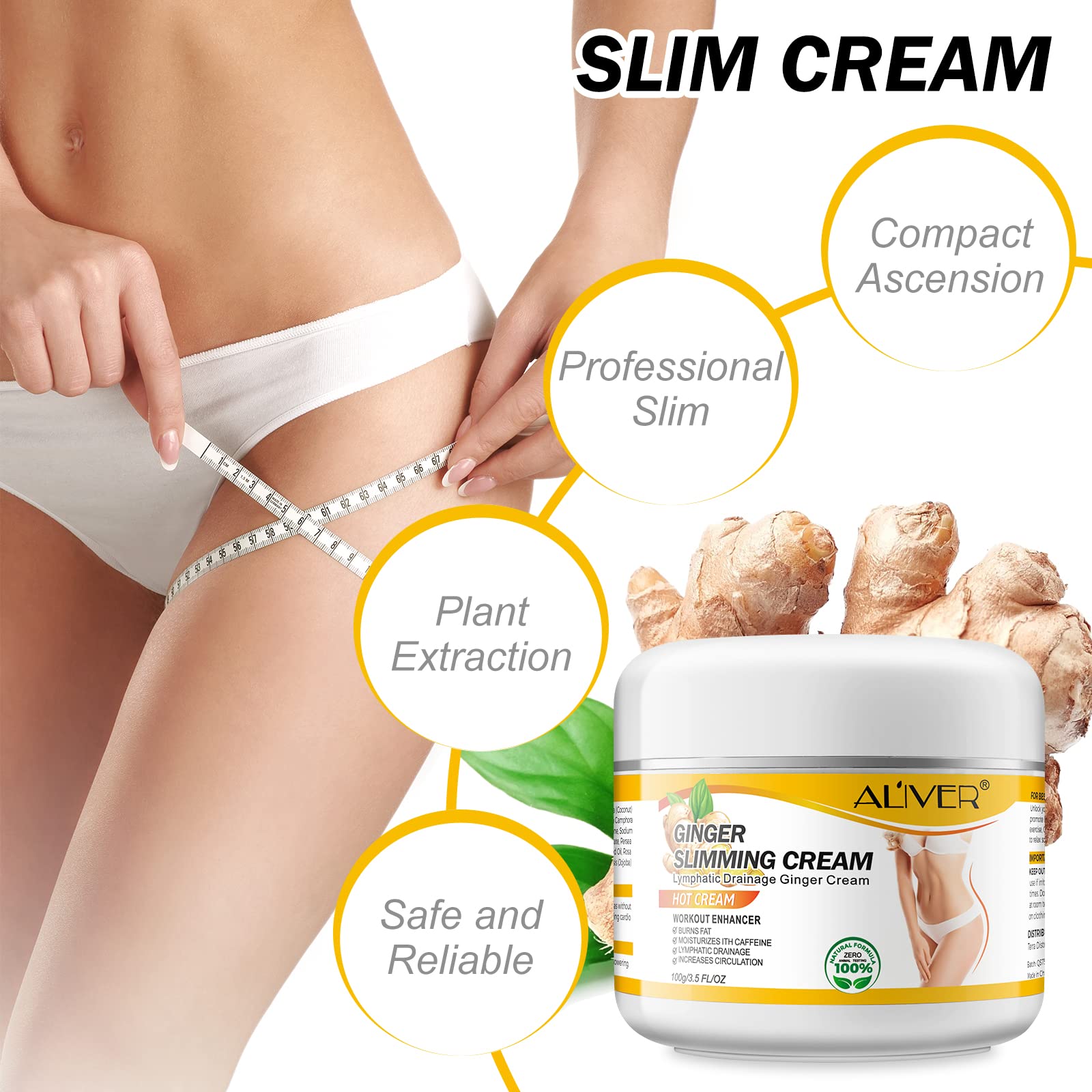 VOGSIG Anti Cellulite Slimming Cream Gel, Hot Cream, Ginger Fat Burning Weight Loss Full - AB Mystery