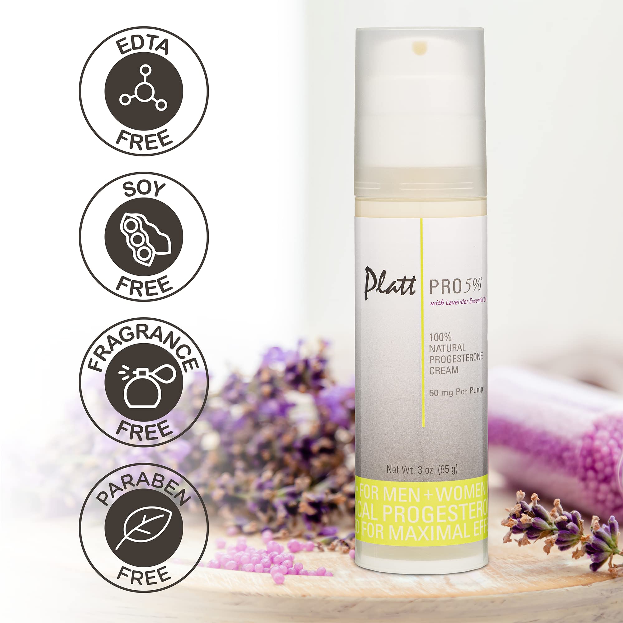 Platt PRO 5% Dr. Platt's All Natural & Bio-Identical Progesterone Cream 50mg Strength - AB Mystery