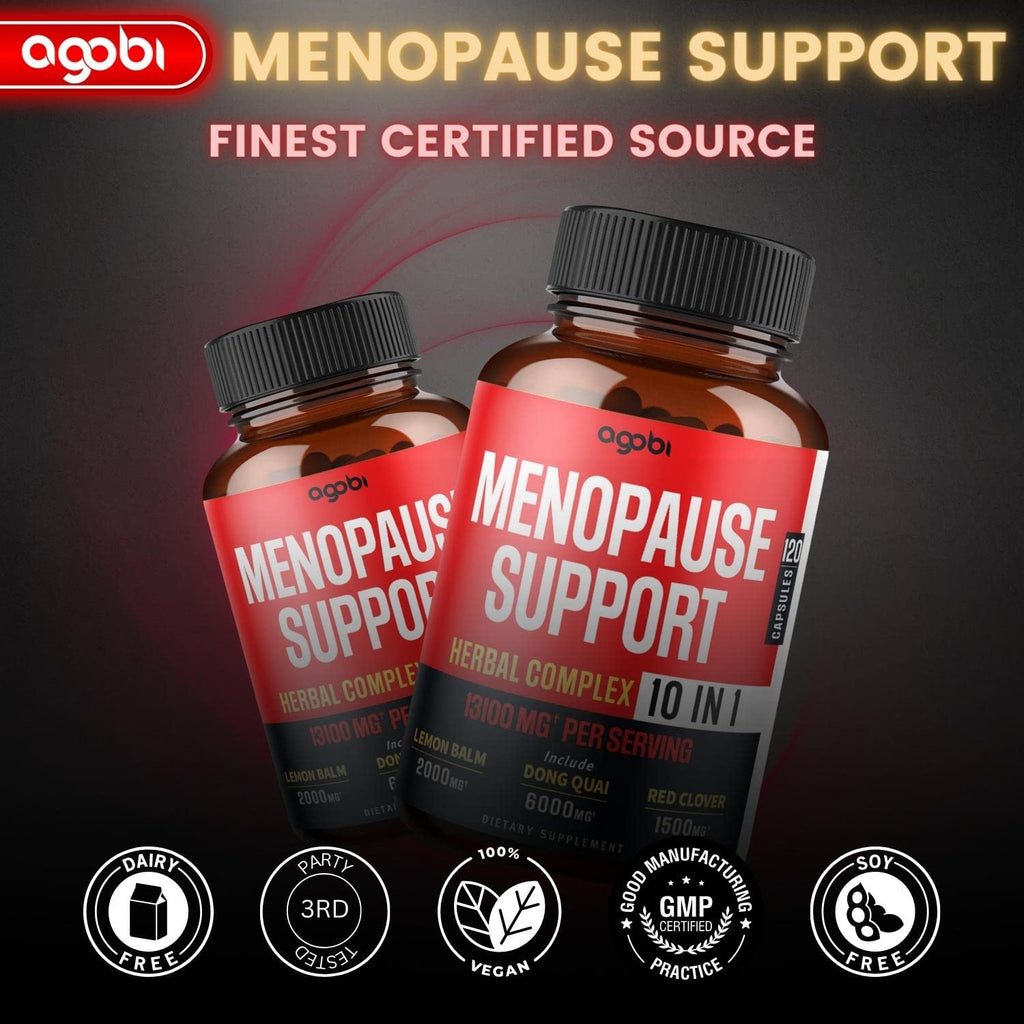 agobi Menopause Support for Women Health 13100 Mg - 10in1 with Dong Quai, Lemon Balm - AB Mystery