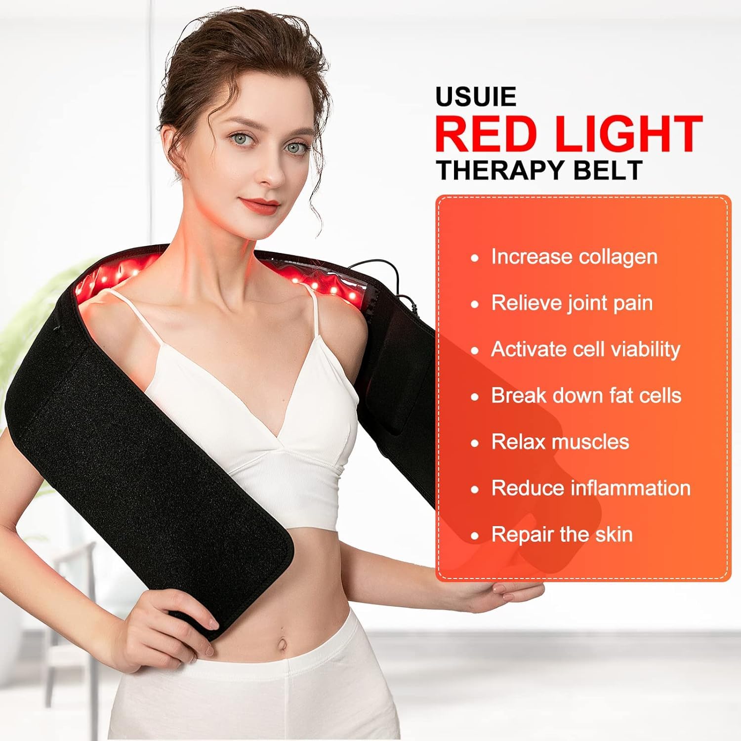 USUIE Red Light Therapy Belt, Infrared Light Therapy Wrap Red Light Therapy Device - AB Mystery