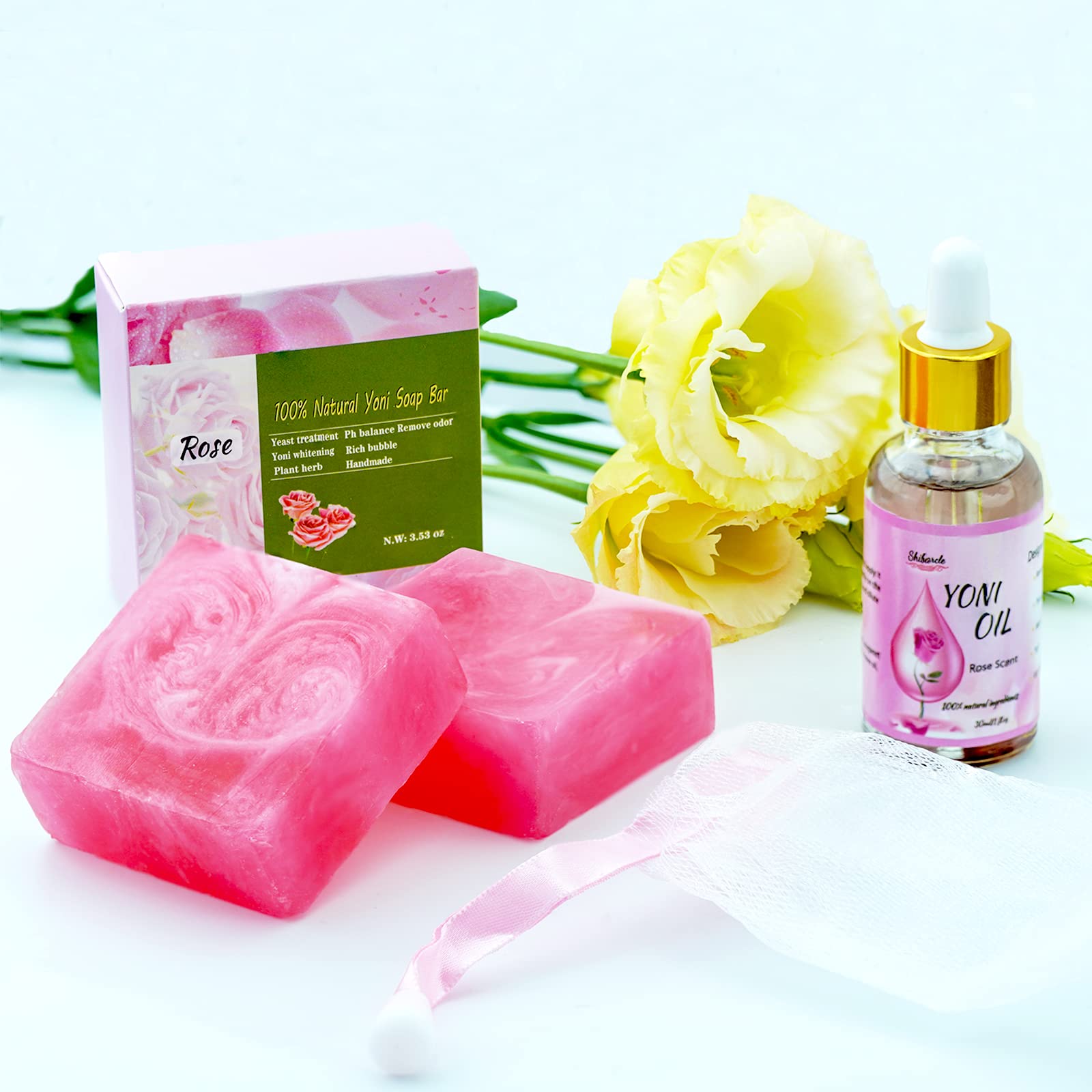Yoni Soap Bars and Natural Yoni Oil Set, Yoni Oil Vaginal Wash for Women Feminine Wash Vaginial - AB Mystery