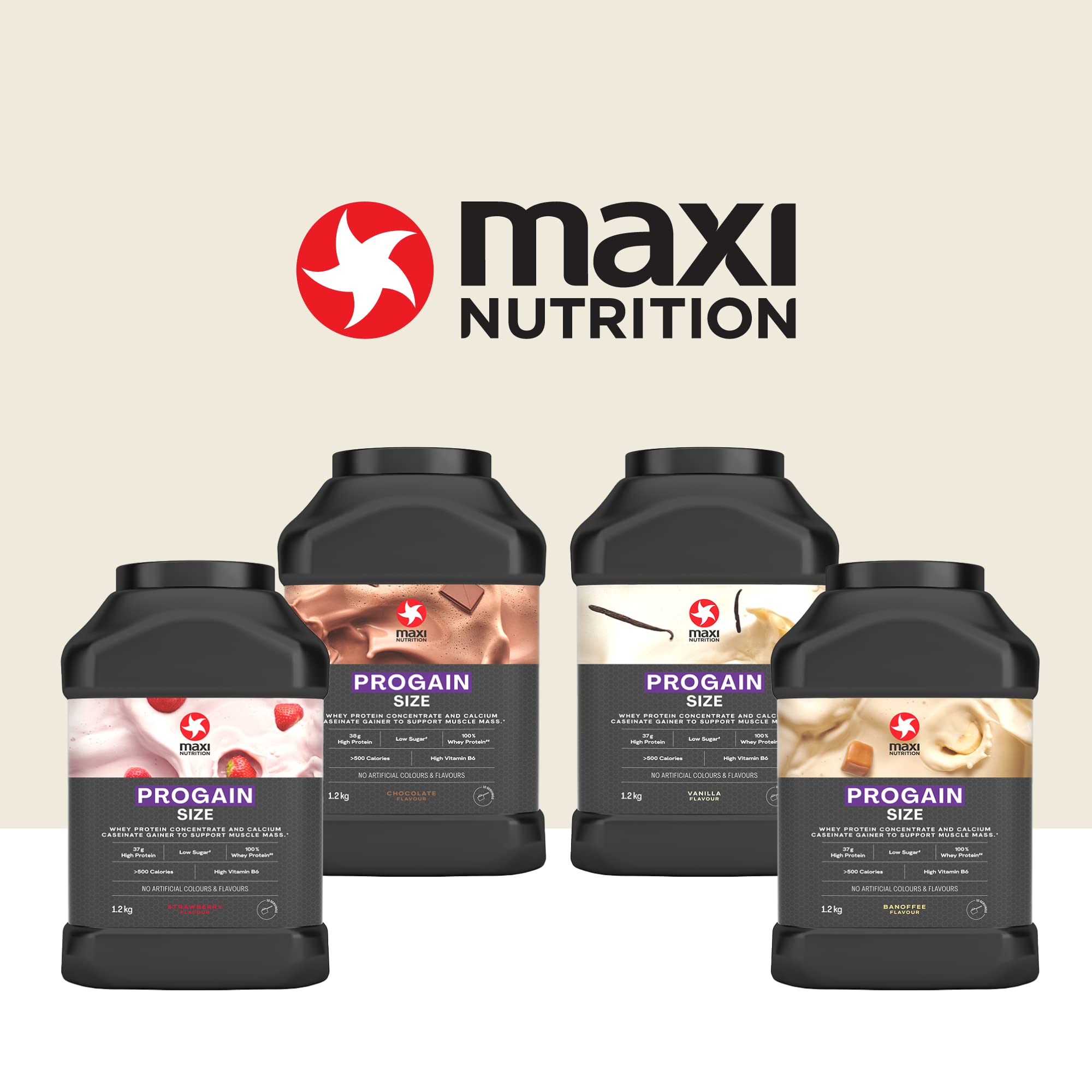 MaxiNutrition - Progain, Banoffee - Whey Protein Powder for Size & Muscle Mass – Low Sugar MaxiNutrition