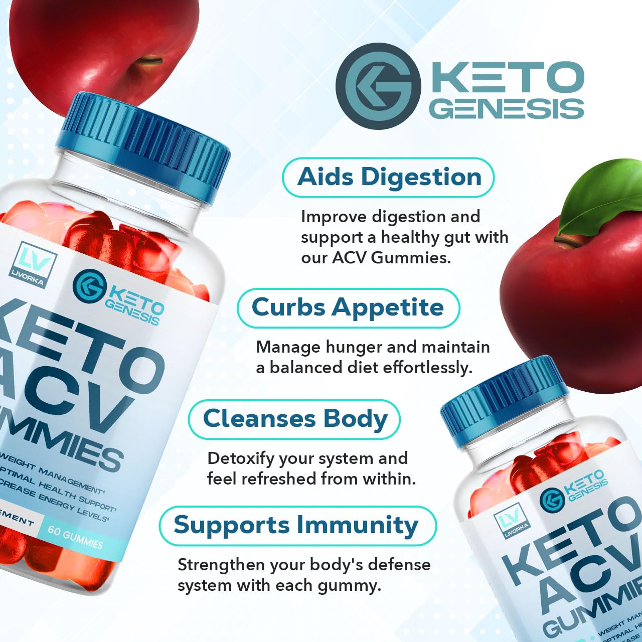 5 Pack - Keto Genesis Keto ACV Gummies Advanced Weight Loss, Genesis ACV, Genesis - AB Mystery