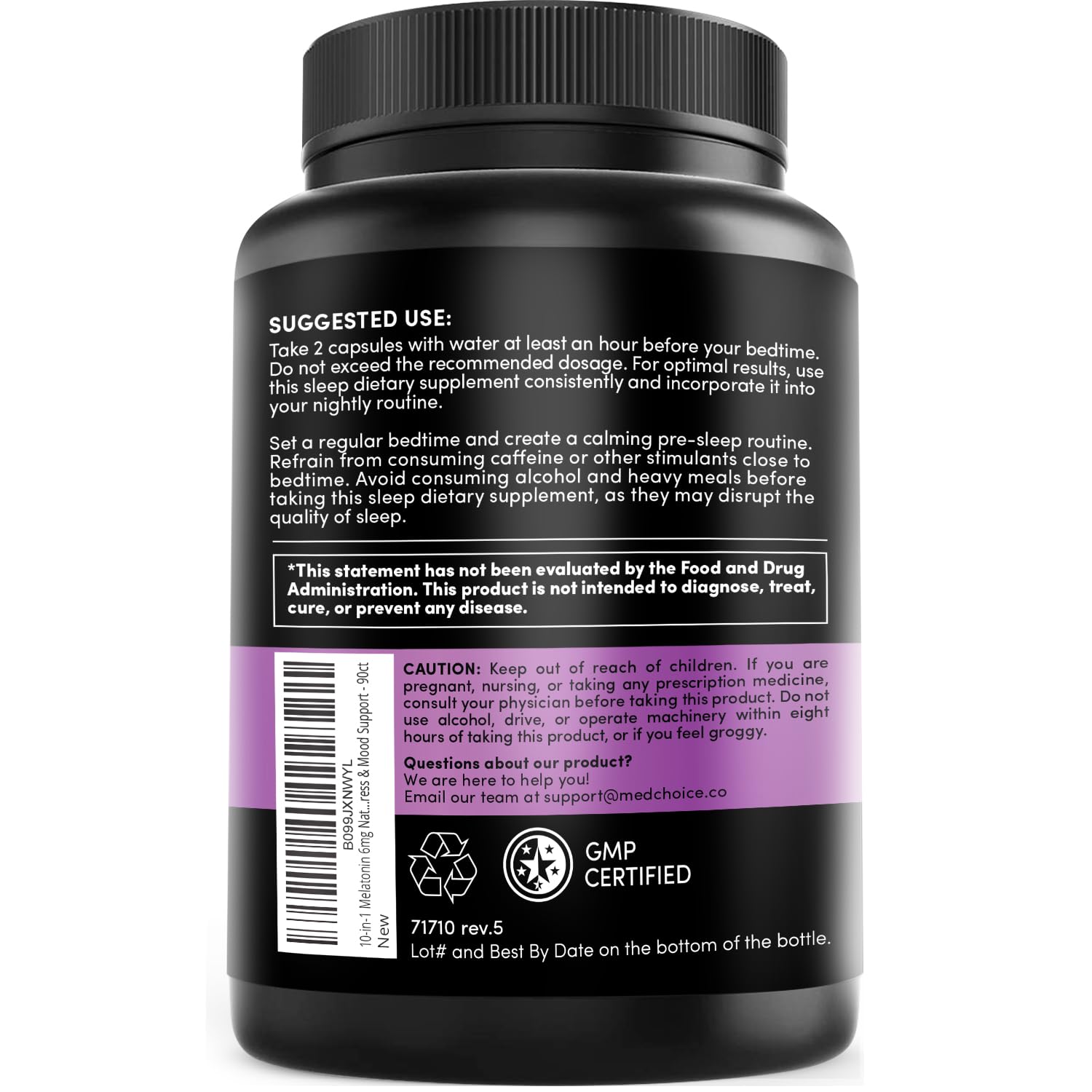 10-in-1 Melatonin Capsules - Melatonin 5mg Natural Sleep Aid for Adults - AB Mystery