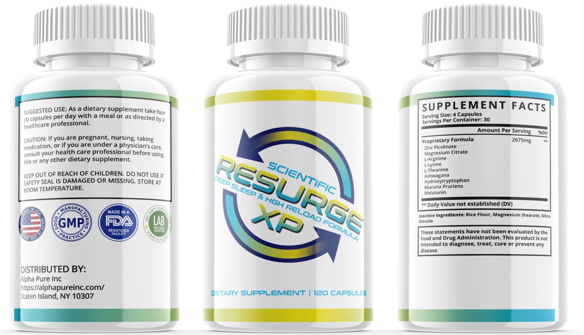 Alpha Pure Scientific Resurge XP Deep Sleep Support Formula 120 Capsules - AB Mystery