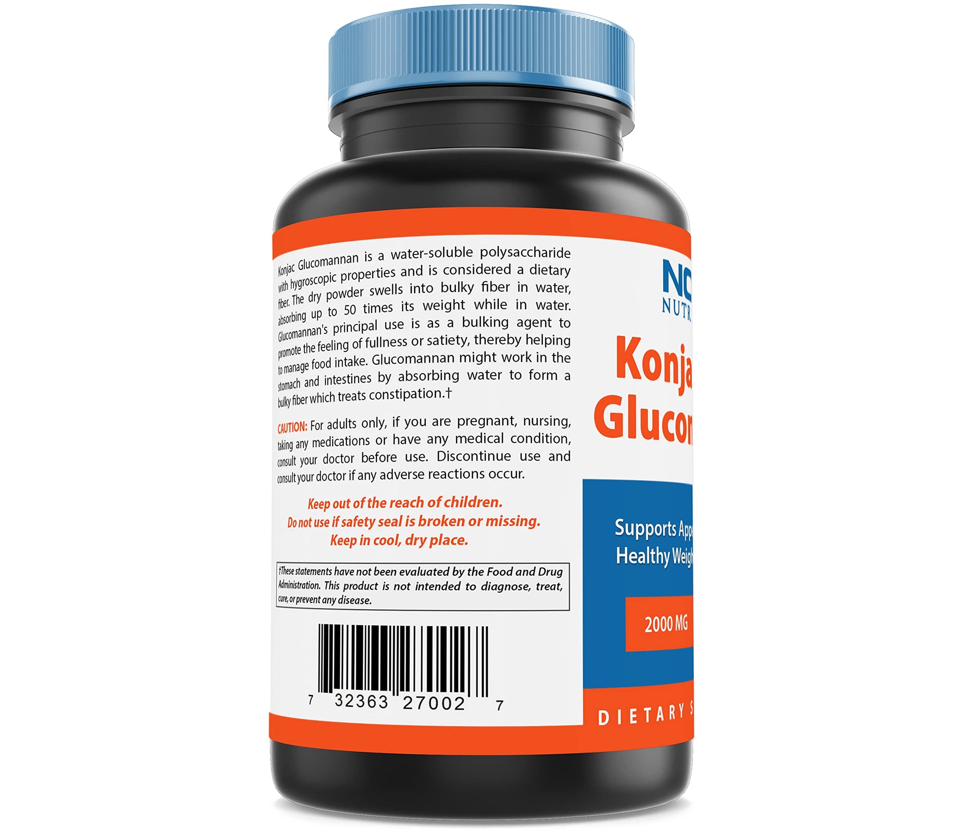 Nova Nutritions 2 Pack Konjac Root Glucomannan Capsules 2000 mg/Serving Veggie Caps - AB Mystery