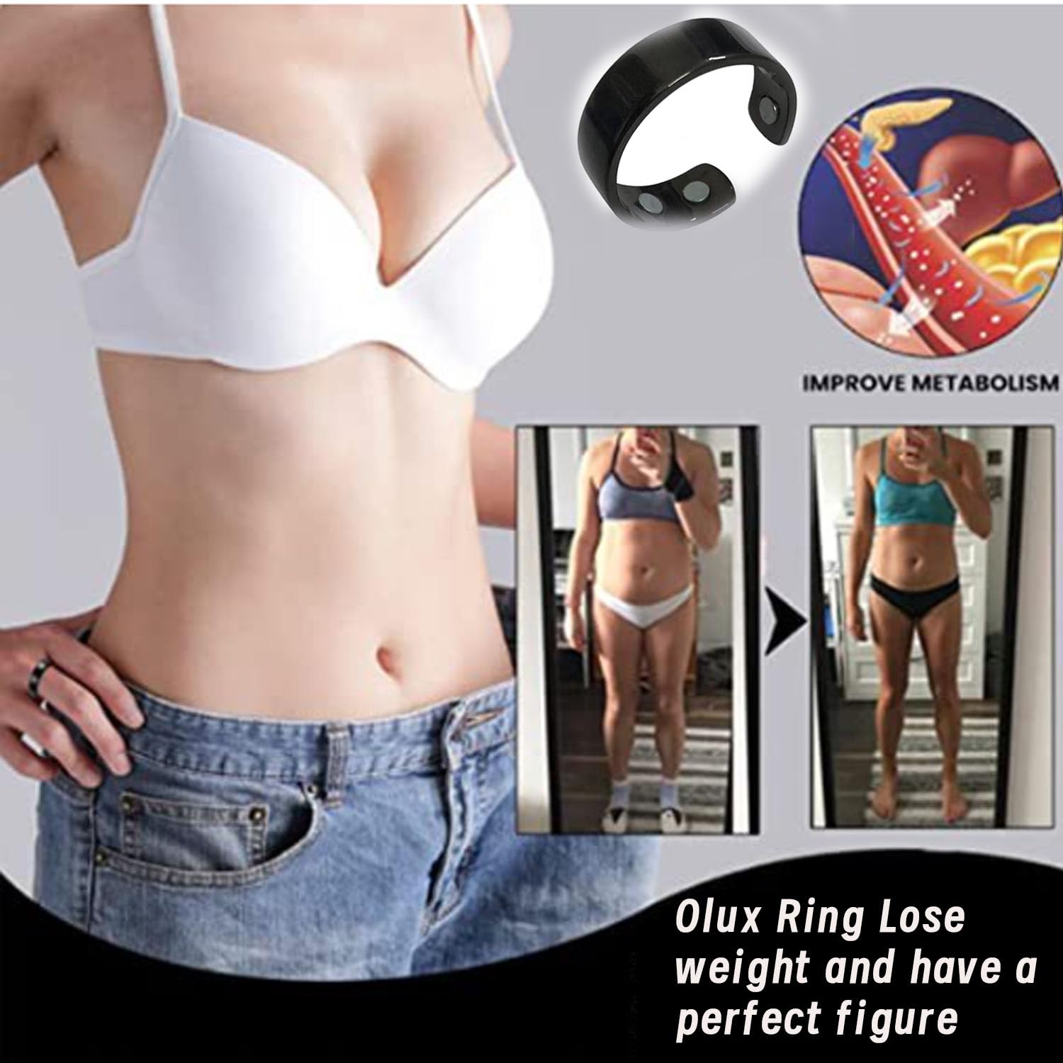 HVZZ Calmi Ring, Olux Rings for Women, Calmi Magnetic Ring for Lymphatic Drainage Arthritis Pain Relief - AB Mystery