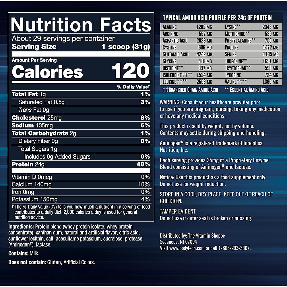 BODYTECH Whey Tech Pro 24 Protein Powder - Protein Enzyme Blend with BCAA's - AB Mystery