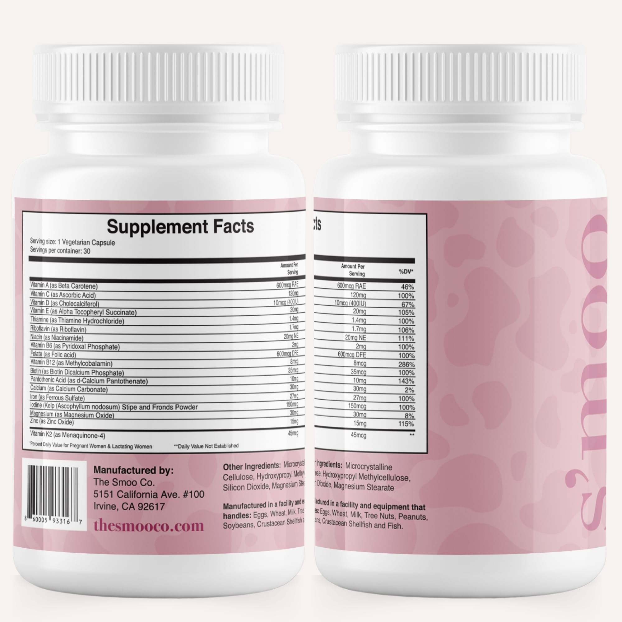 Prenatal Vitamins for Women with Iron, Vitamin D, Calcium & More, Supports Healthy Pregnancy S'moo