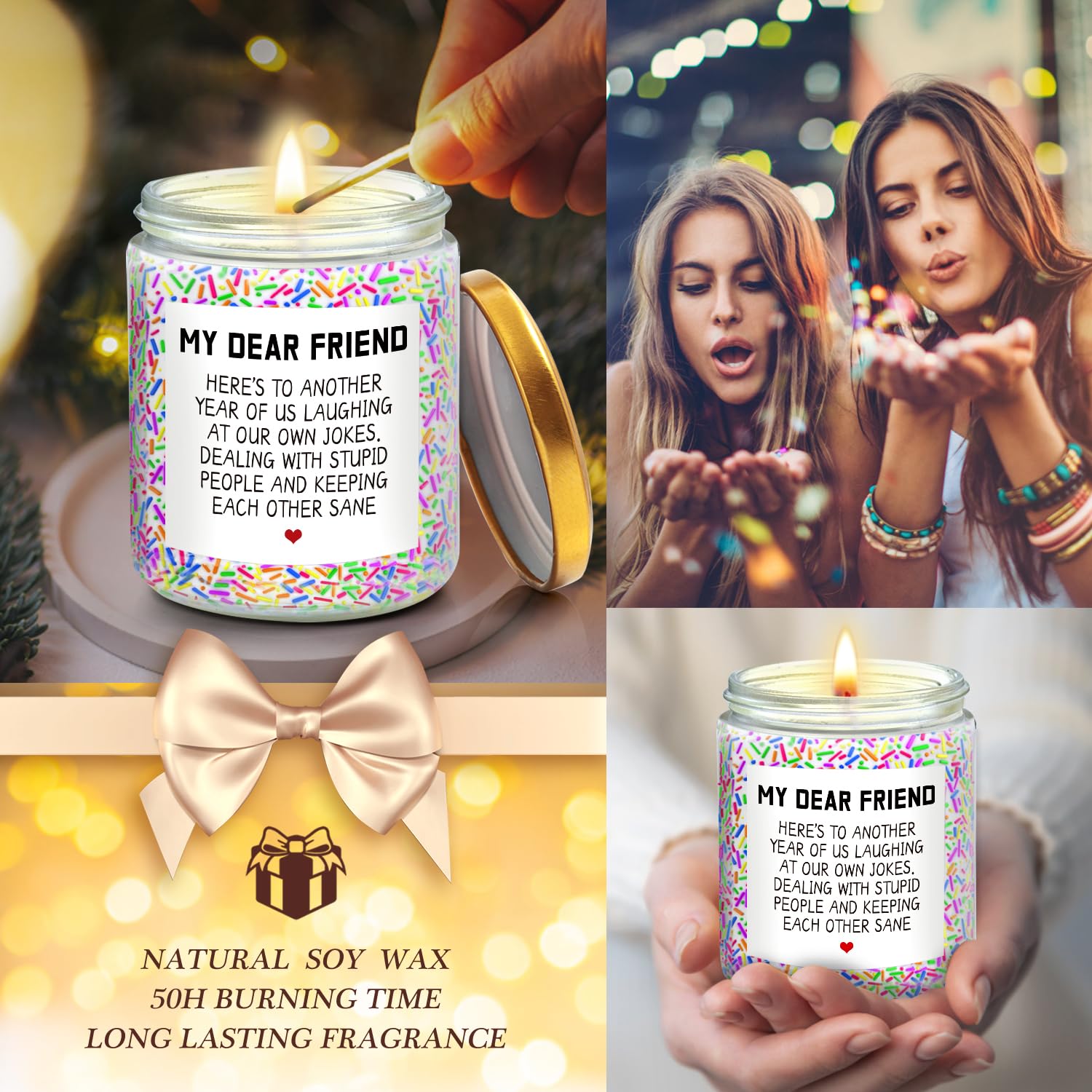 Birthday Gifts for Women, Happy Birthday Candle, Sister Birthday Gifts Ideas - AB Mystery