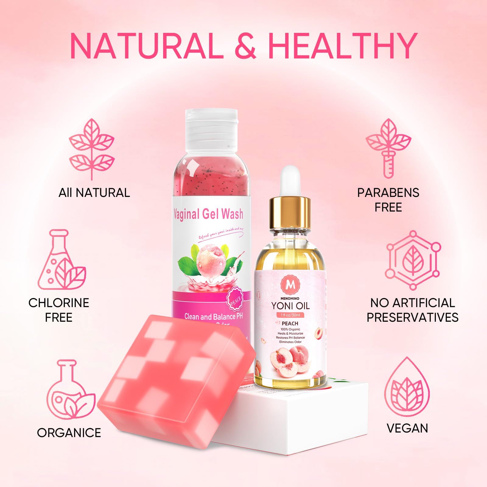 Feminine Wash & Yoni Oil & Yoni Soap Bar Set for Women, 1 Fl.Oz Natural Feminine Oil, Feminine - AB Mystery