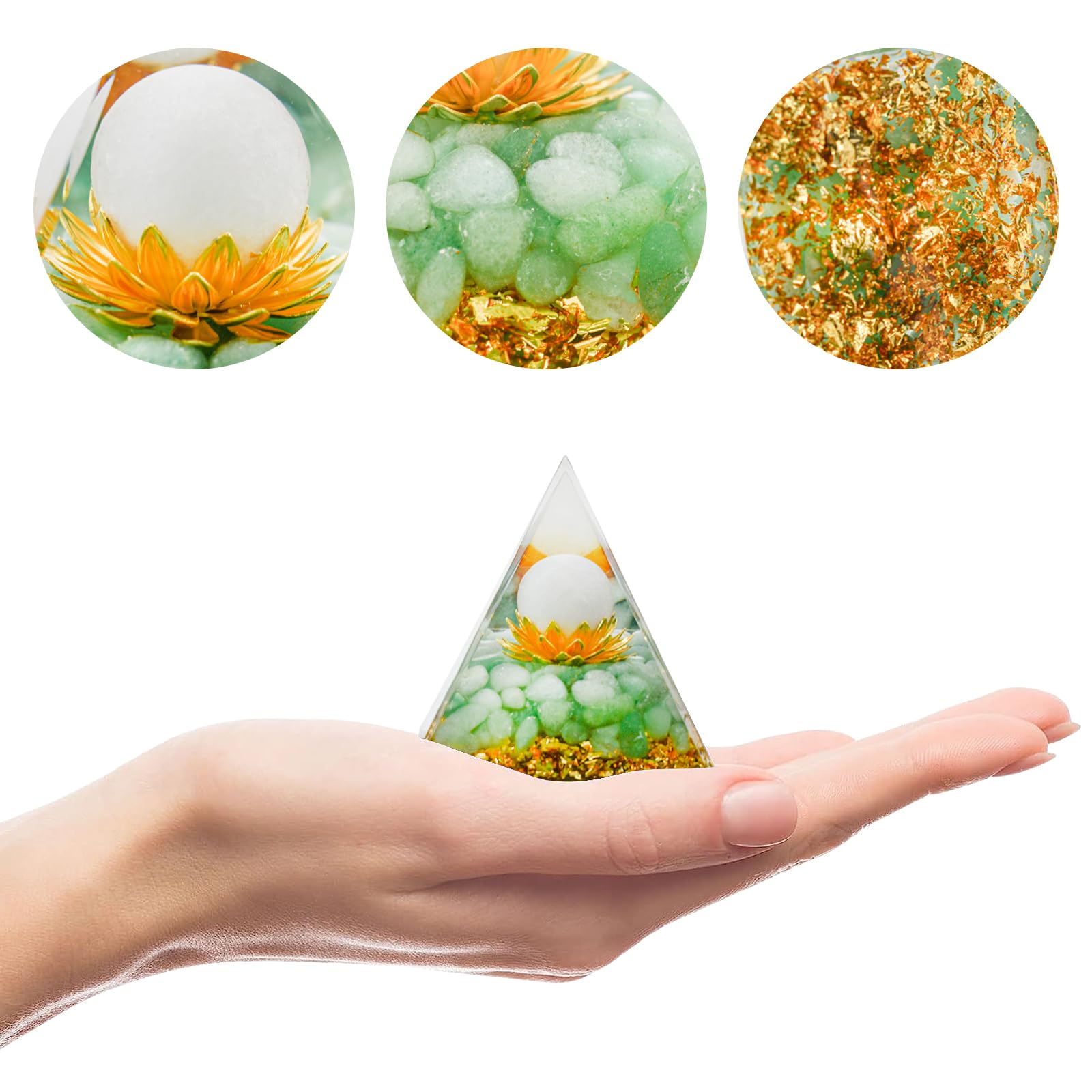 MrMrKura Orgone Pyramids Orgone Energy Pyramid Flower of Life Crystals Organite Obsidian - AB Mystery