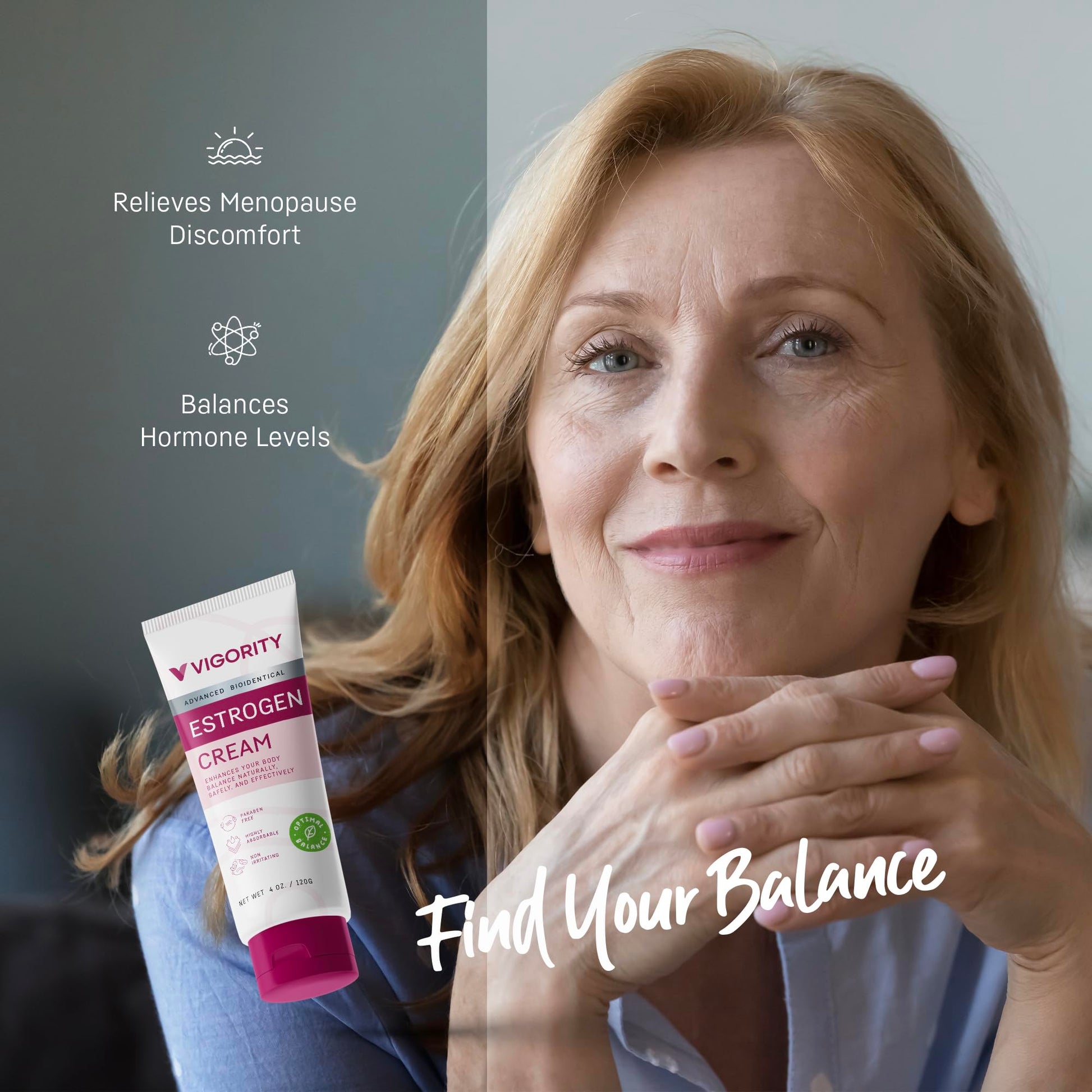 Estrogen Cream For Women, Natural Bioidentical, Hot Flashes Menopause Relief, Estrogen Cream Vigority