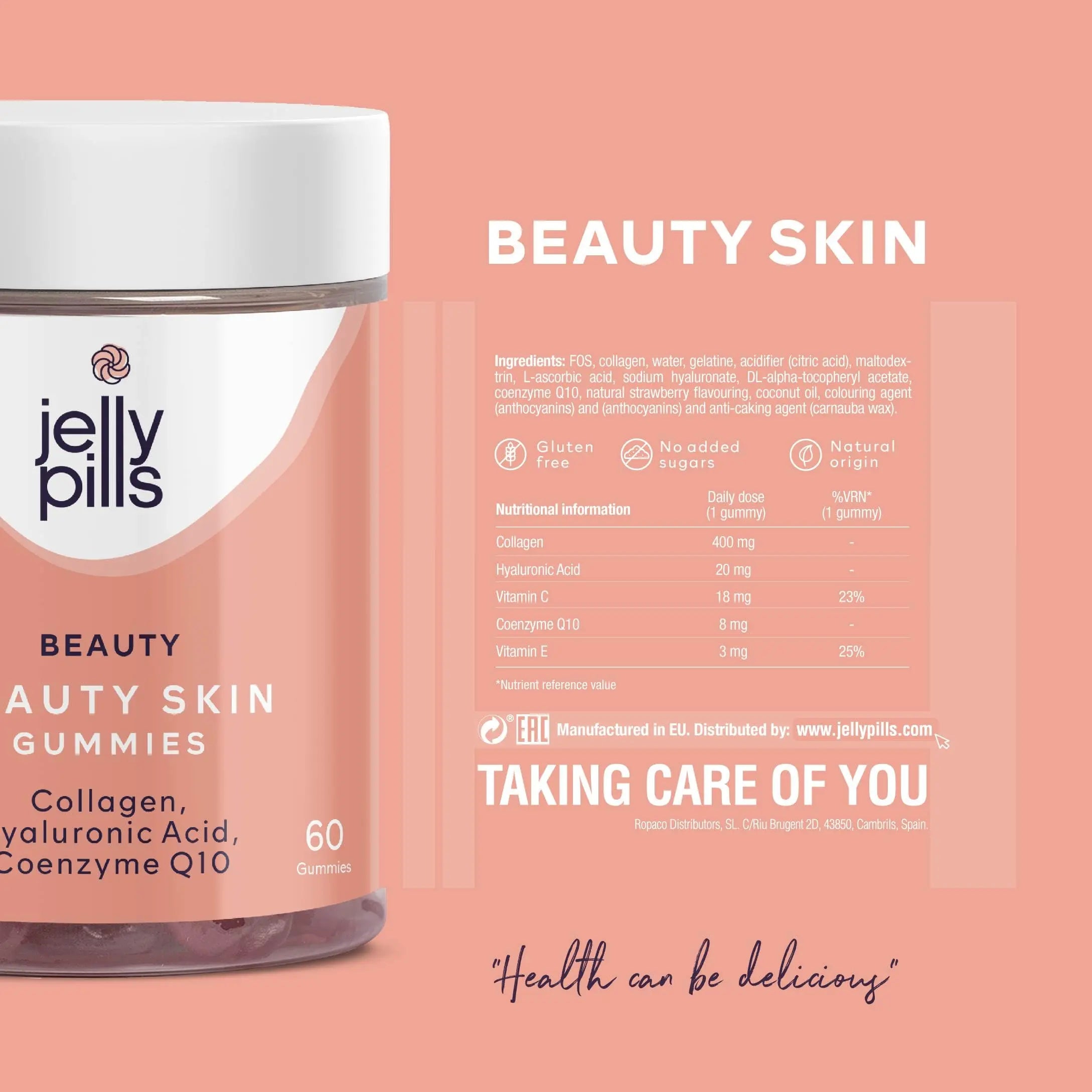 Jelly Pills® Hydrolyzed Collagen Gummies with Hyaluronic Acid and Coenzyme Q10 - AB Mystery