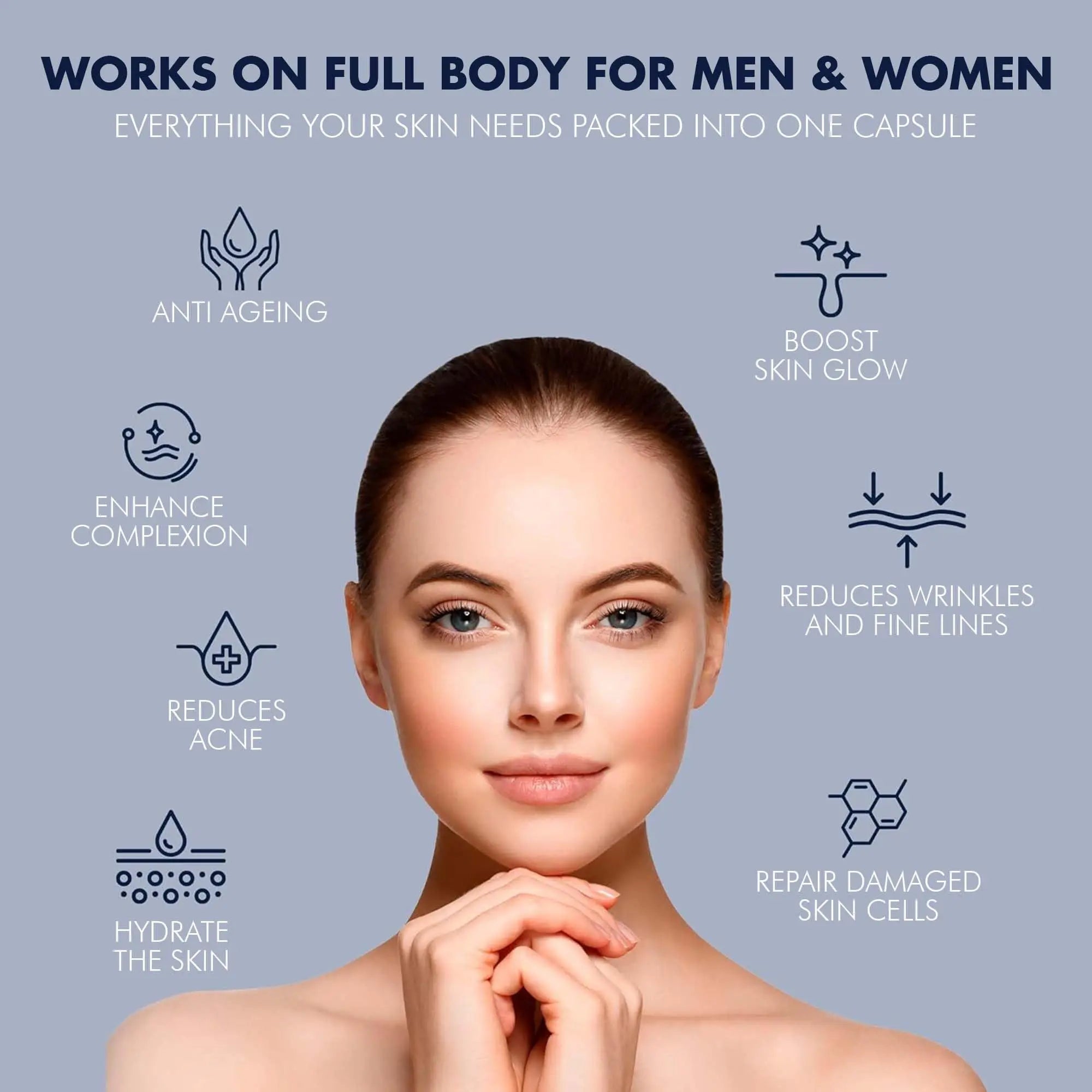 YES2 REVIVE Marine Collagen Capsules - Enhanced with Hyaluronic Acid Vitamin C & E Skin Rejuvenate - AB Mystery