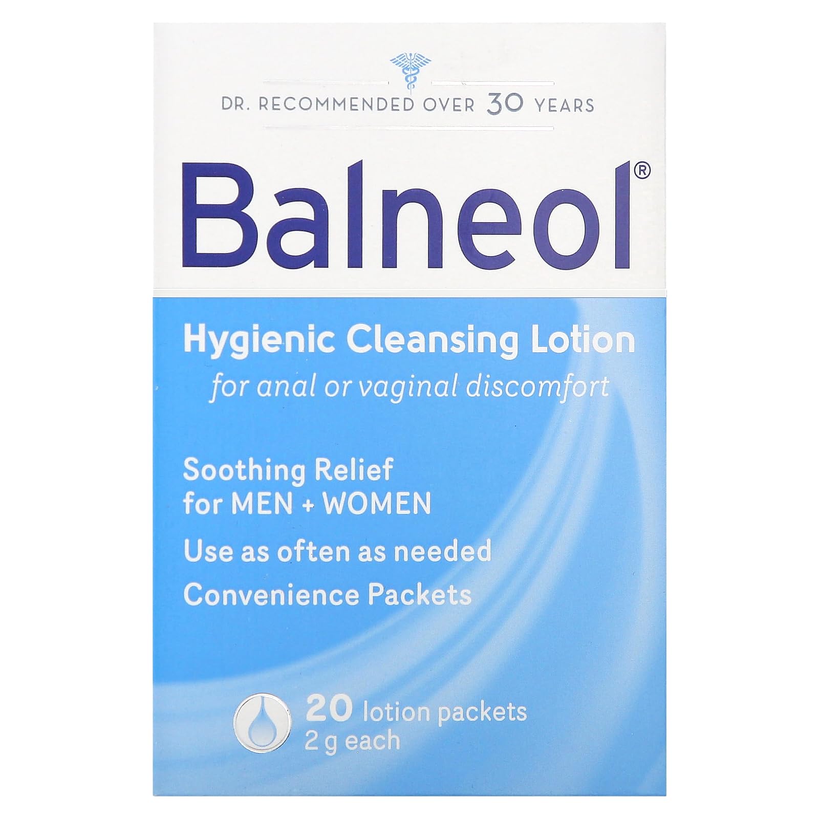 Balneol Hygienic Cleansing Lotion Packets, 20 Count - AB Mystery