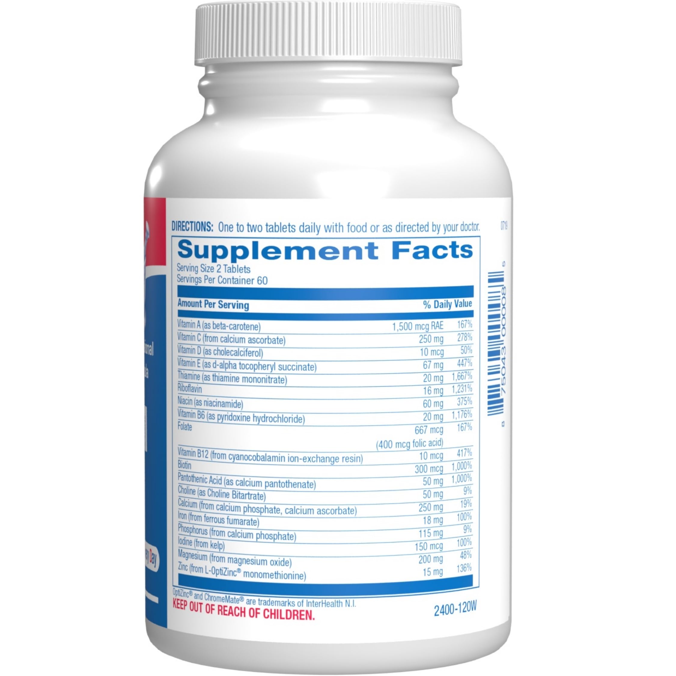 30-in-1 Adult Multivitamin with Iron - Antioxidant Rich Over 50 Multivitamin for Women and Men with Vitamins A C D E B Complex Zinc Magnesium - AB Mystery