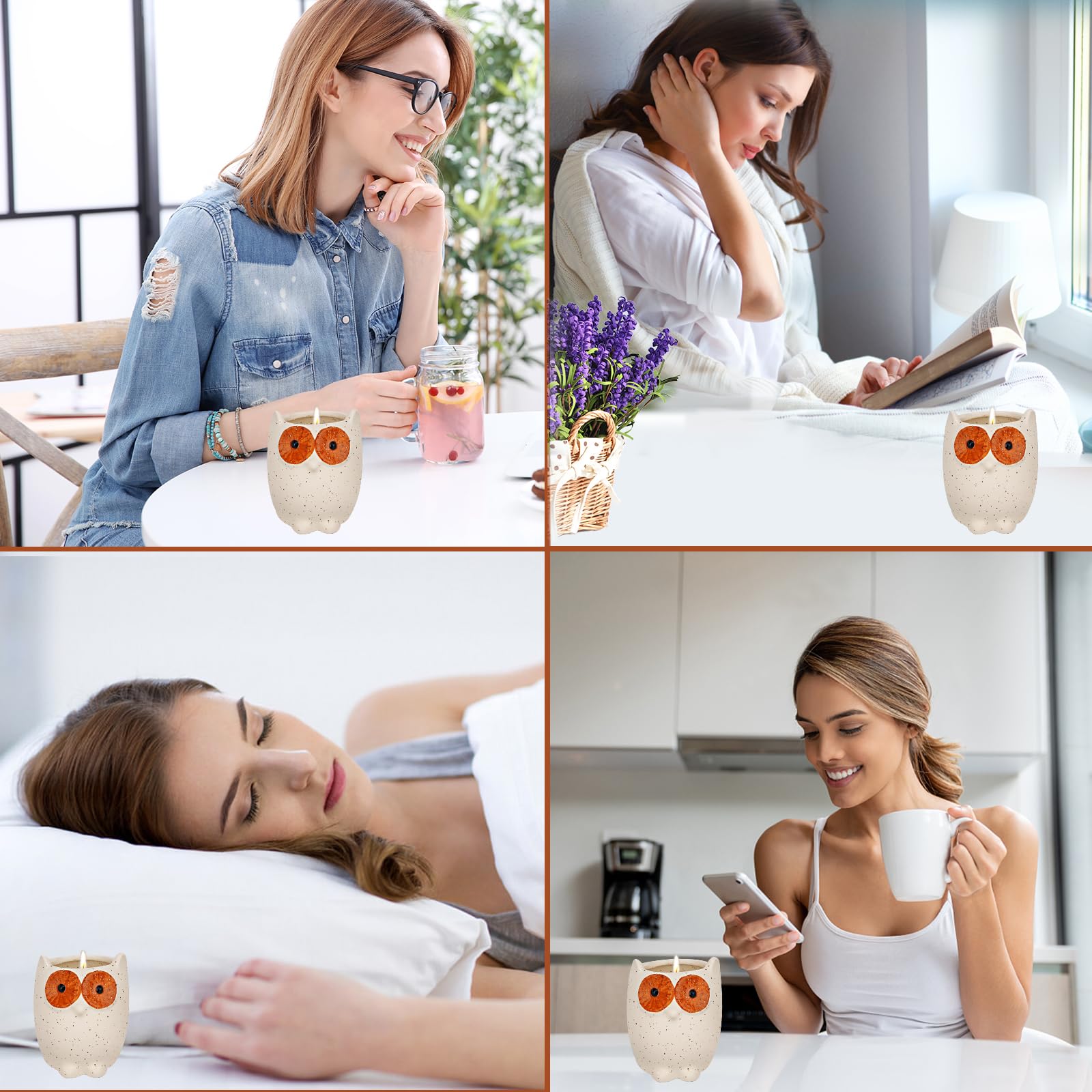 ETAKISH Lavender Scented Candle Gifts for Women, Cute Owl Highly Scented Aromatherapy Candle - AB Mystery