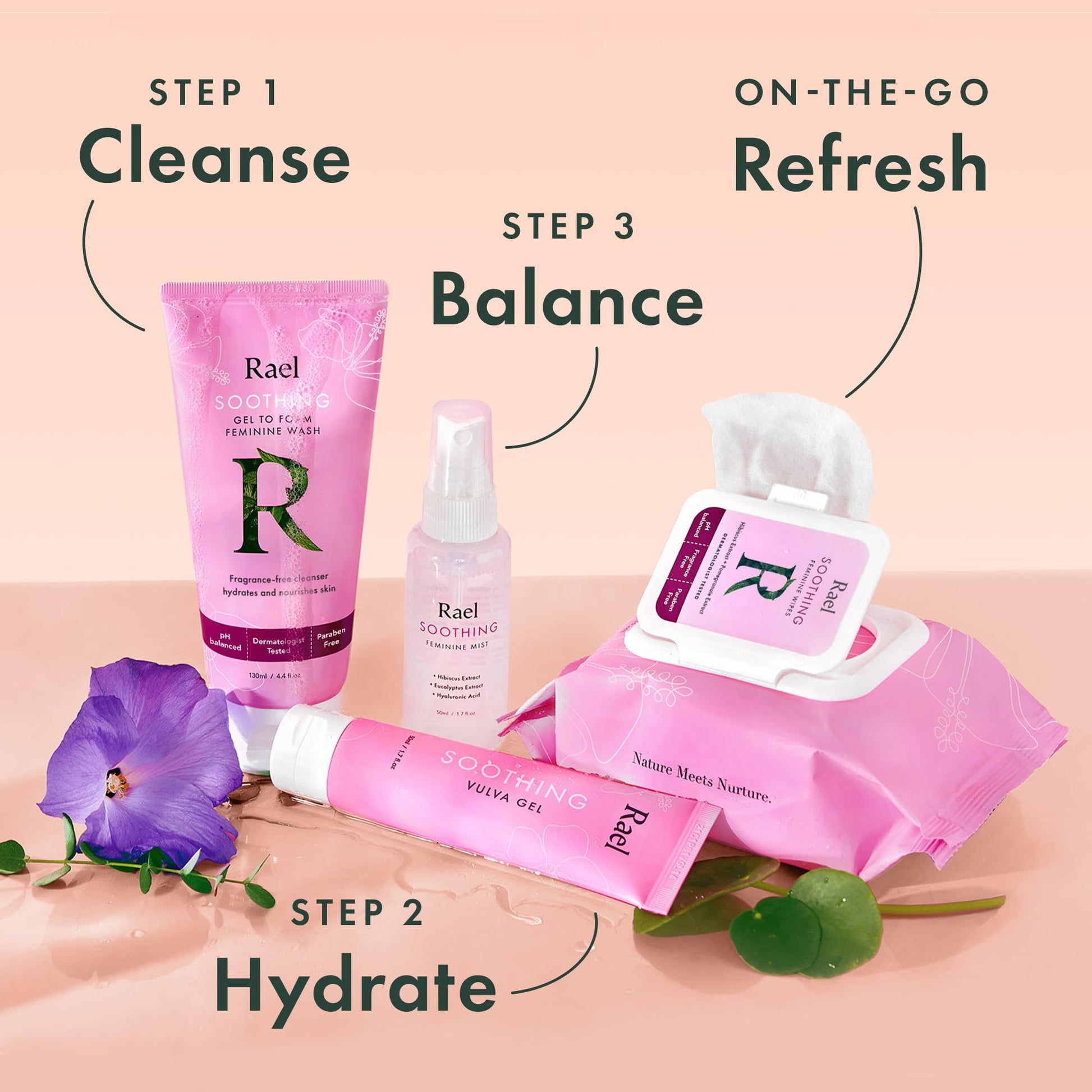 Rael Feminine Wash, Soothing Gel to Foam Wash - pH Balance Feminine Wash for Women, Intimate Wash - AB Mystery