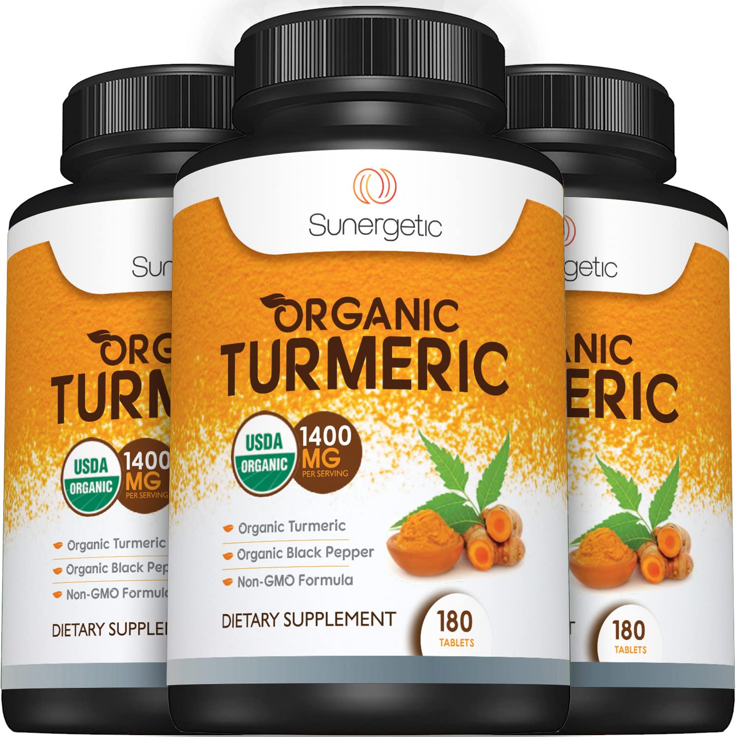 Sunergetic USDA Certified Organic Turmeric Supplement – Includes Organic Turmeric - AB Mystery