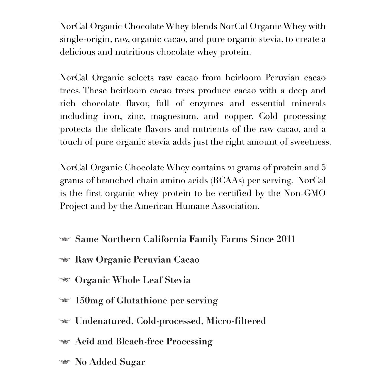 NorCal Organic Chocolate Whey Protein - 2lbs | 100% USA Grass-Fed, USDA Certified - AB Mystery