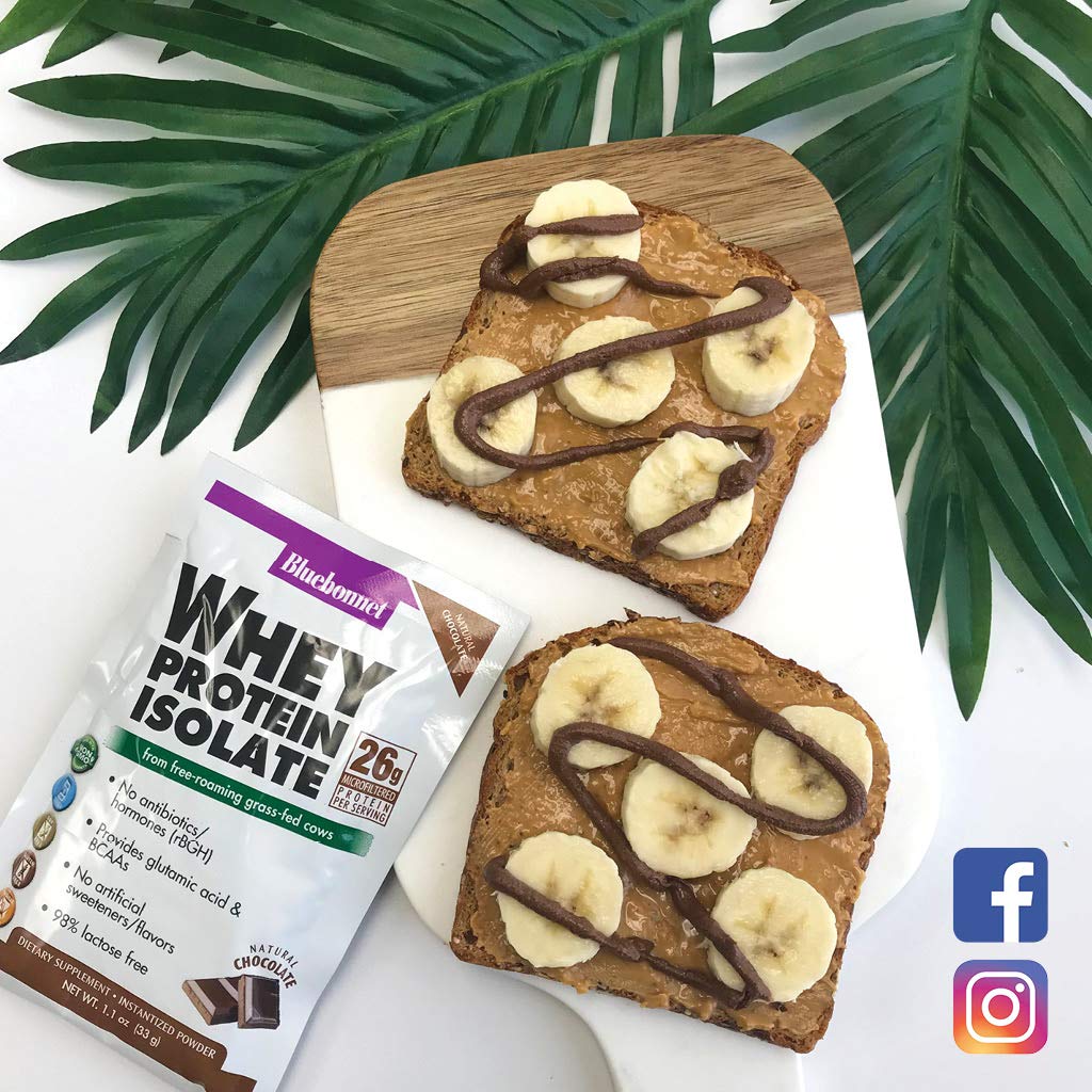 BlueBonnet 100% Natural Whey Protein Isolate Powder, Chocolate, 2 Pound - AB Mystery