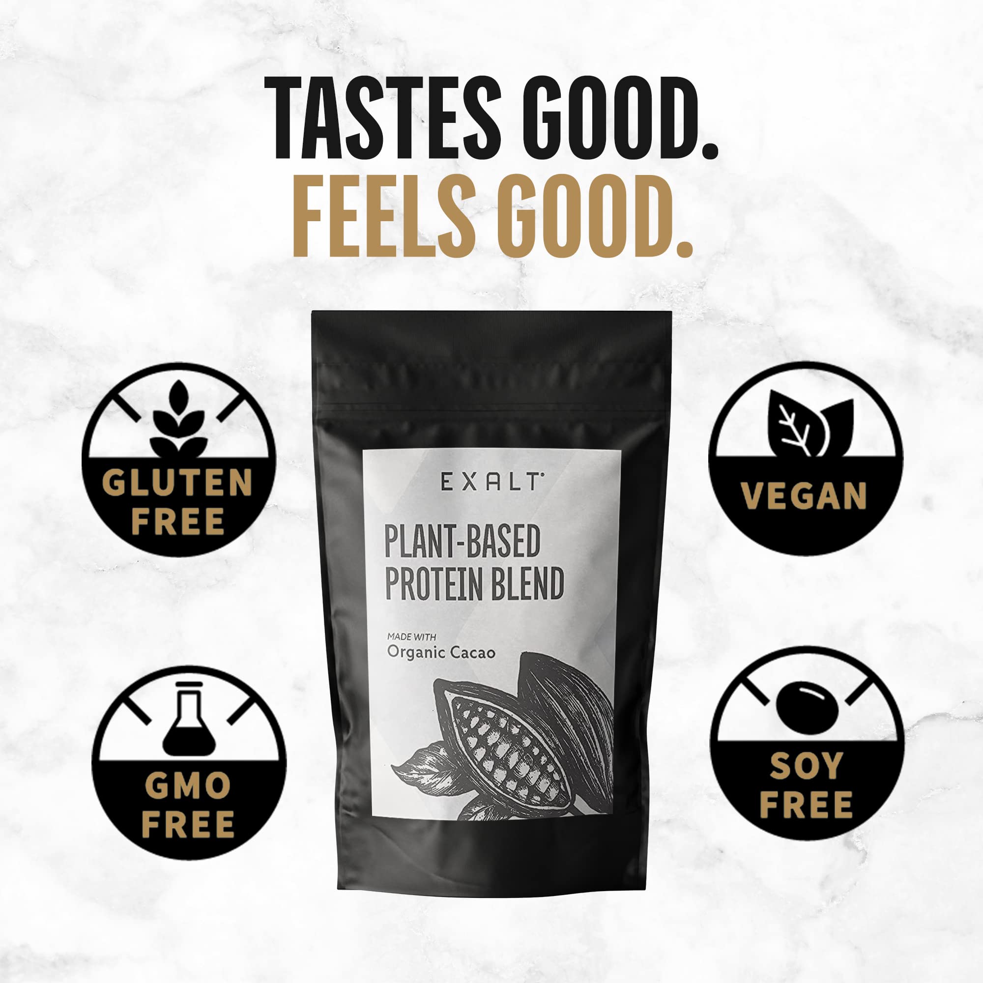 EXALT Vegan Protein Powder - 100% Plant-Based – Gluten Free - Keto Friendly EXALT