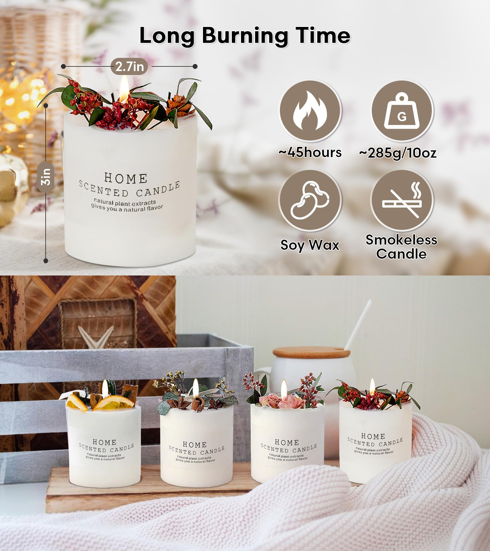 Candles Clearance | Eucalyptus & Orange Aromatherapy Candles | 10 oz Scented Candles - AB Mystery