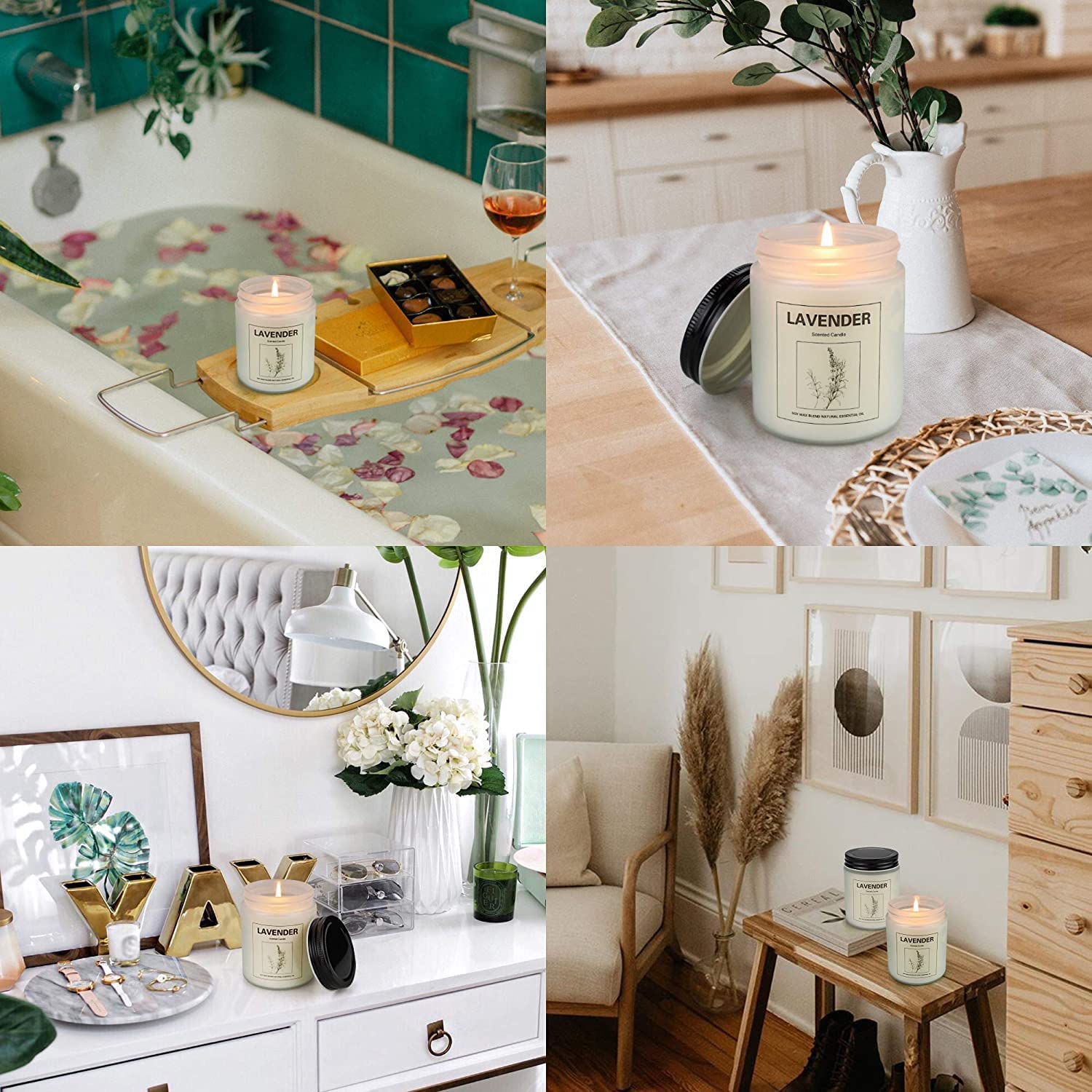 6 Pack Scented Candles, Aromatherapy Candles Gifts Set for Women, 42.6 oz 300 Hour Long Lasting - AB Mystery