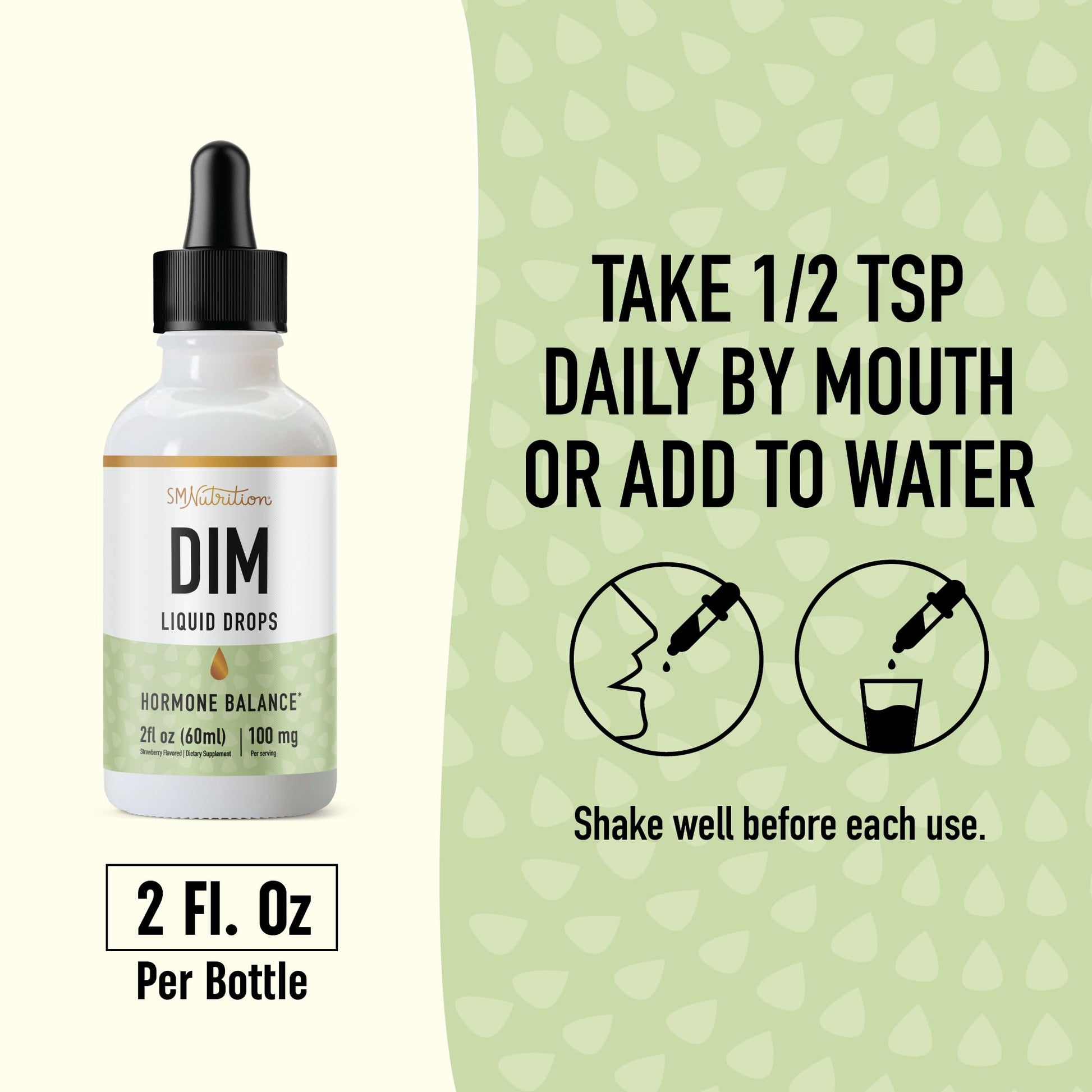 DIM Supplement Liquid Drops 100mg for Estrogen Balance for Women & Men | Hormone Balance - AB Mystery