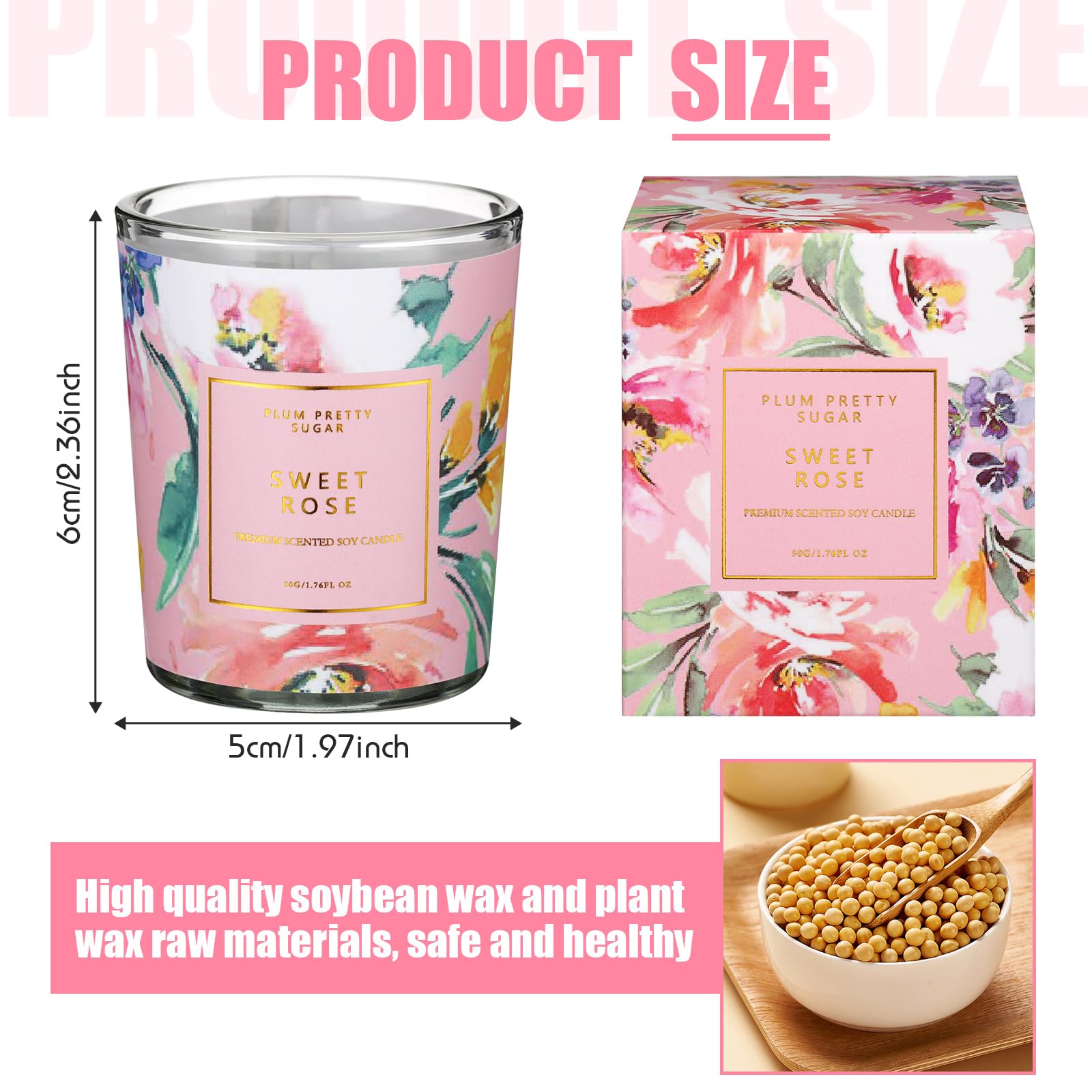 MTLEE 24 Pcs Candles for Home Scented Candle Gifts for Women Bulk 8 Long Lasting Aromatherapy Jar - AB Mystery
