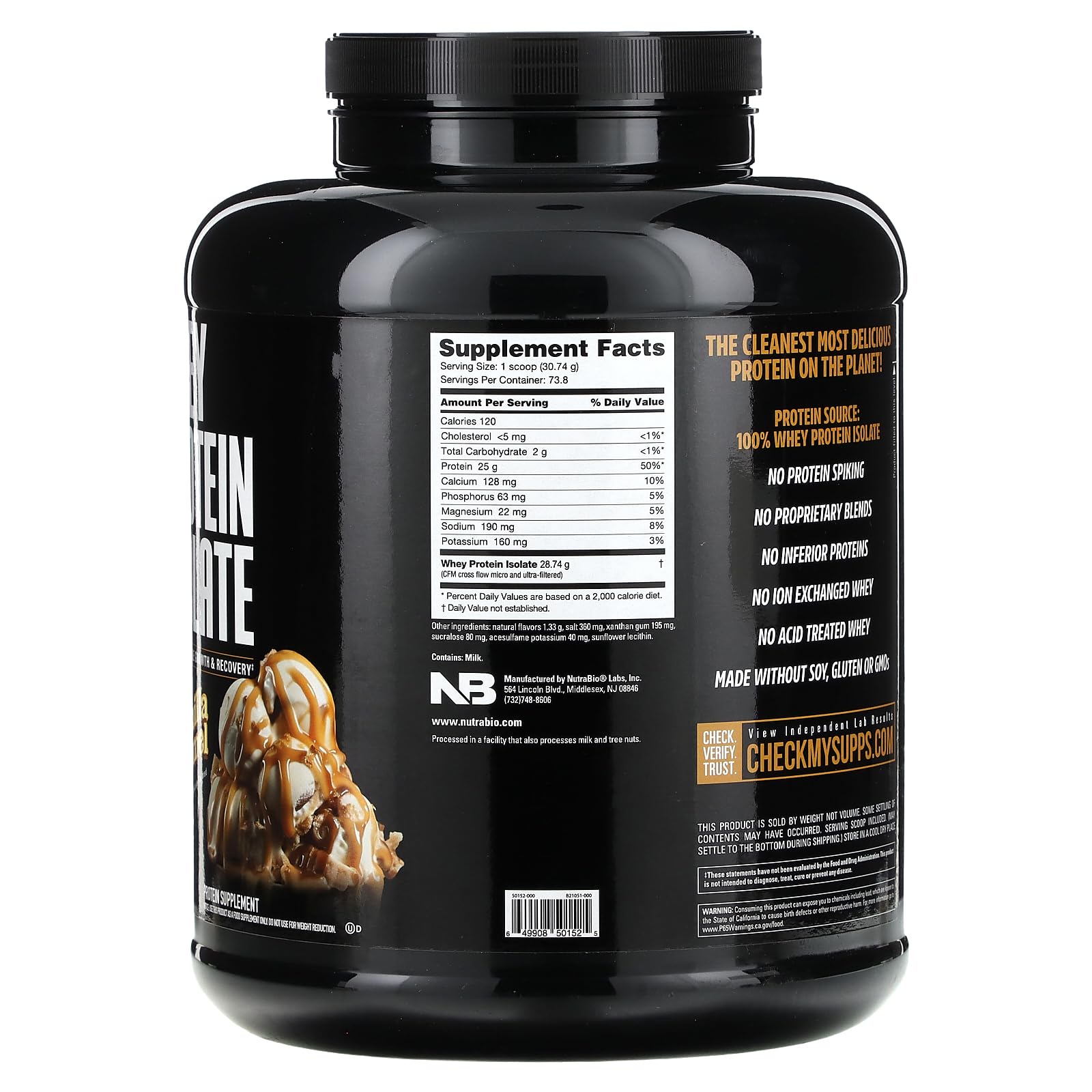 NutraBio Whey Protein Isolate Supplement – 25g of Protein Per Scoop with Complete - AB Mystery